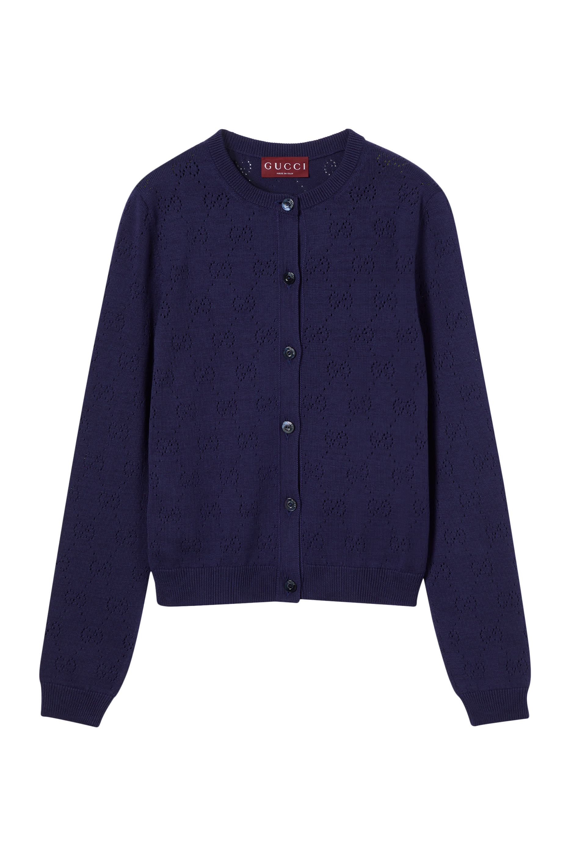 GG Pointelle Cotton Silk Cardigan