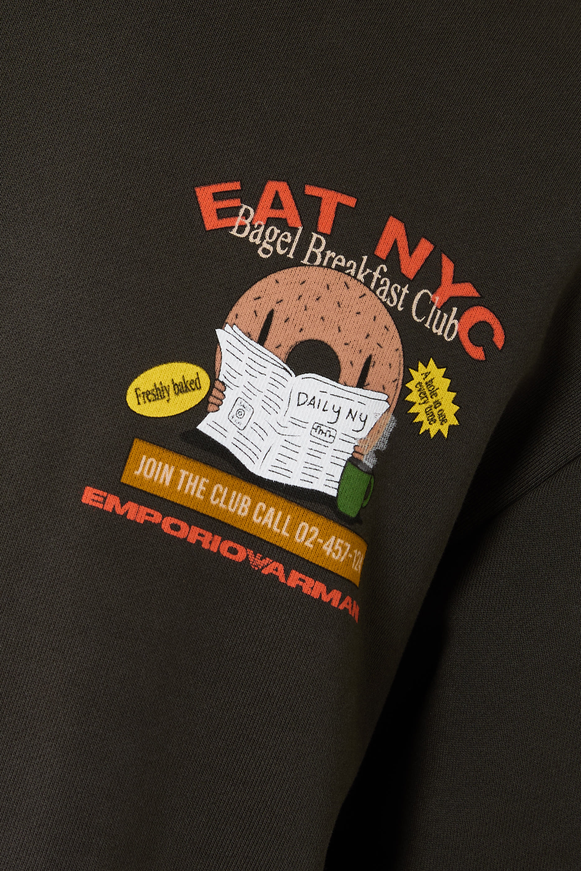 ASV New York Capsule Collection EAT NYC Print Jersey Hooded Sweatshirt