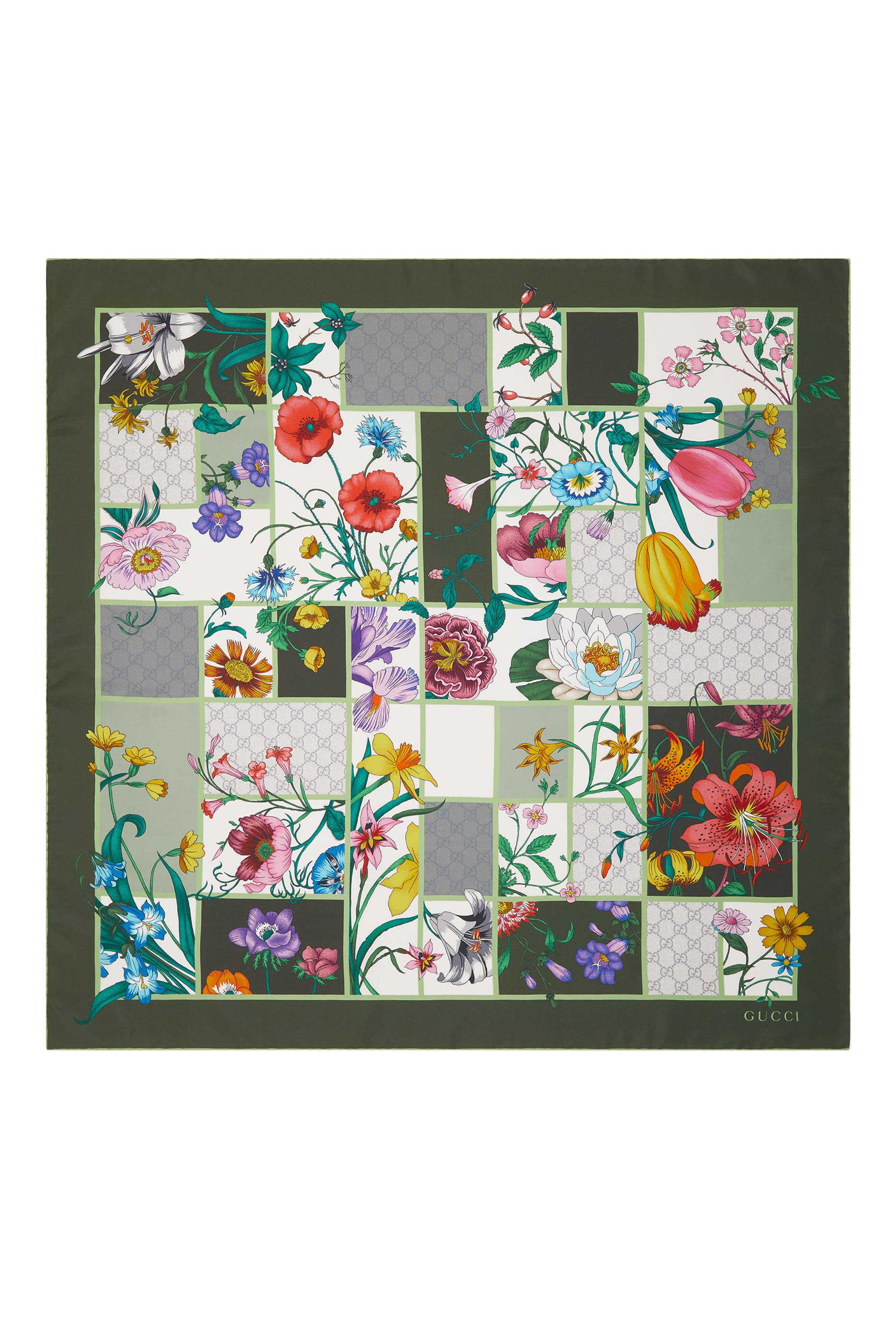 Printed Silk Twill Carr&eacute; 