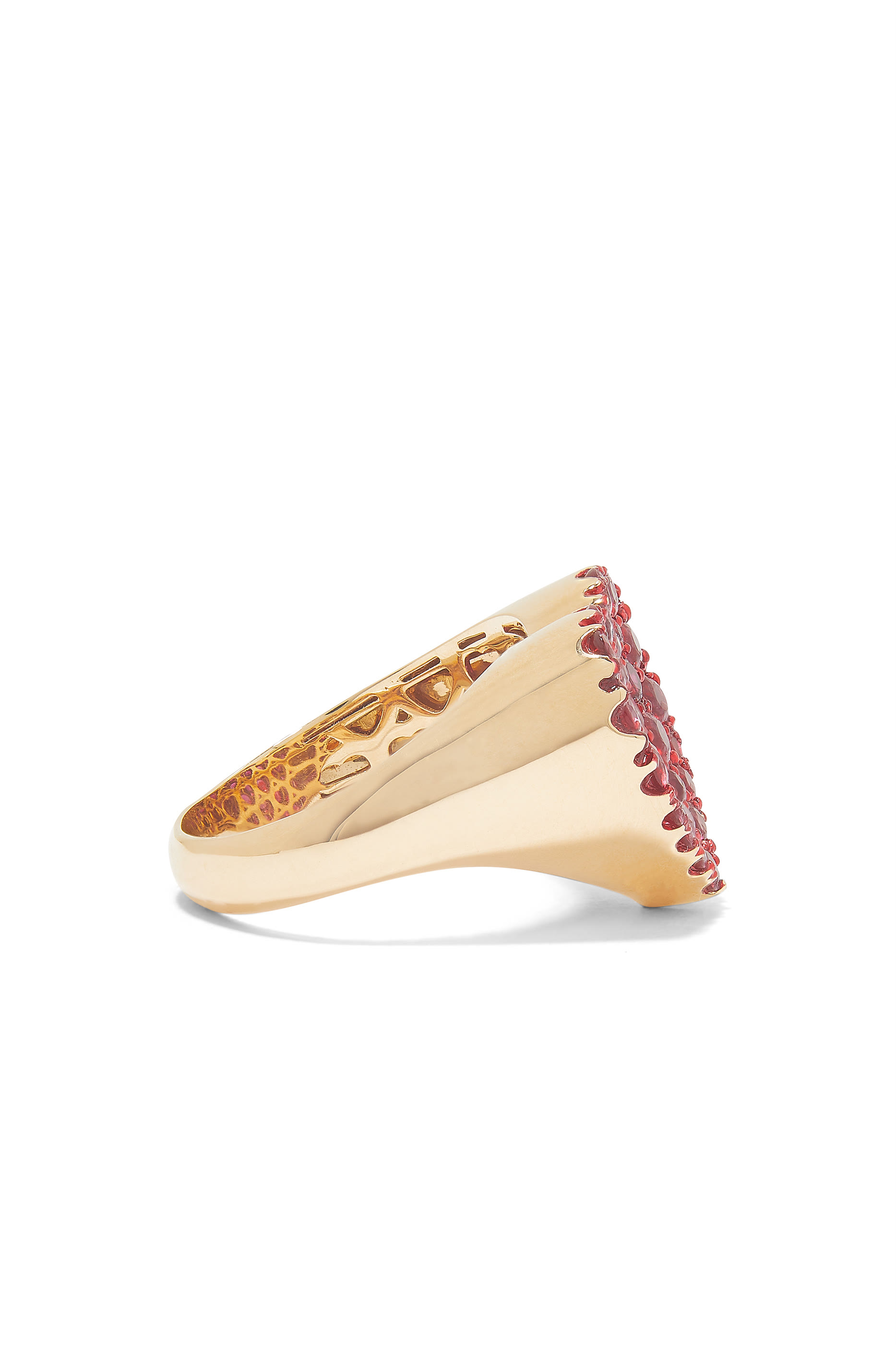 Gold Ruby Heart Ring, 18k Gold & Rubies