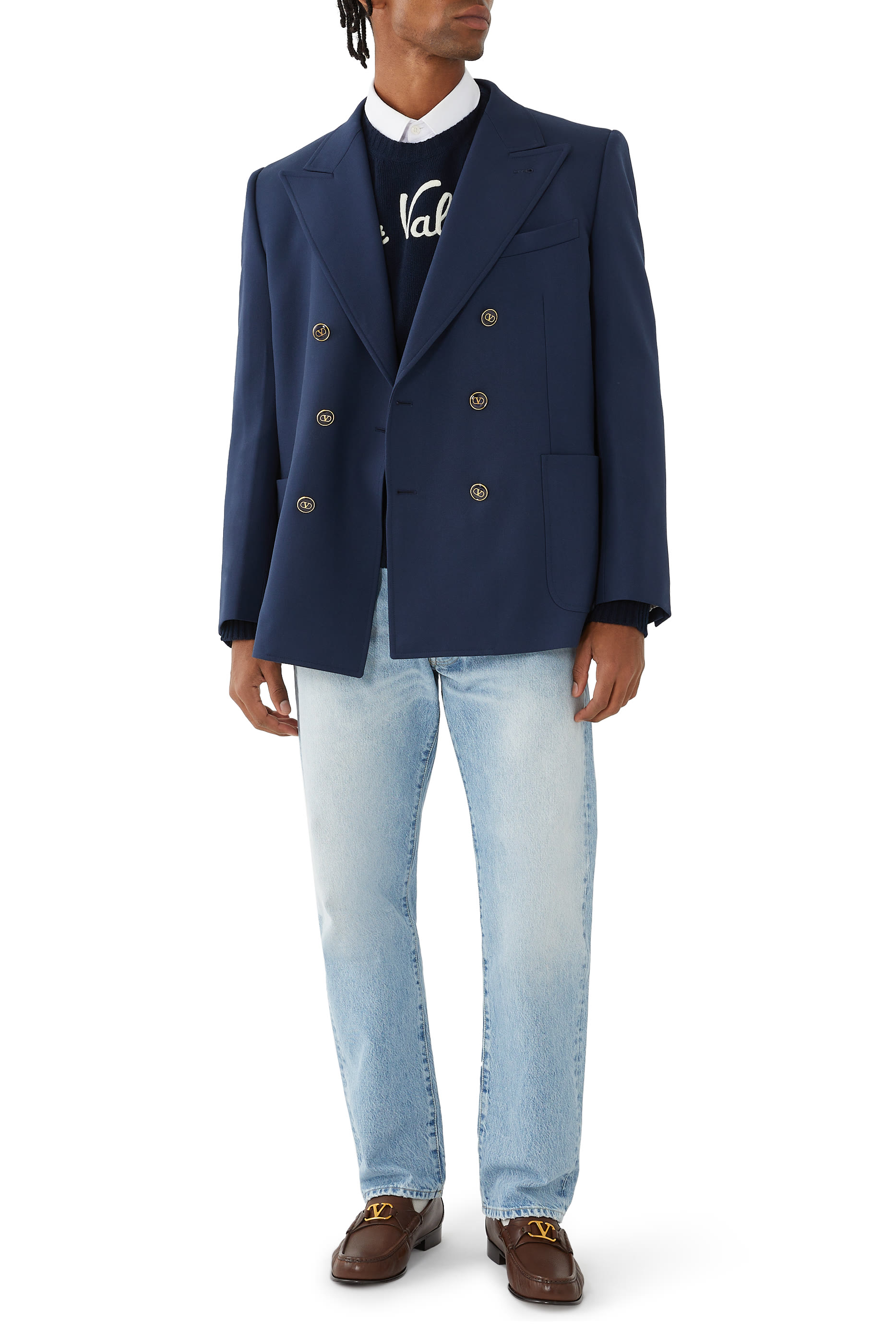 Chez Valentino Wool Crewneck Sweater