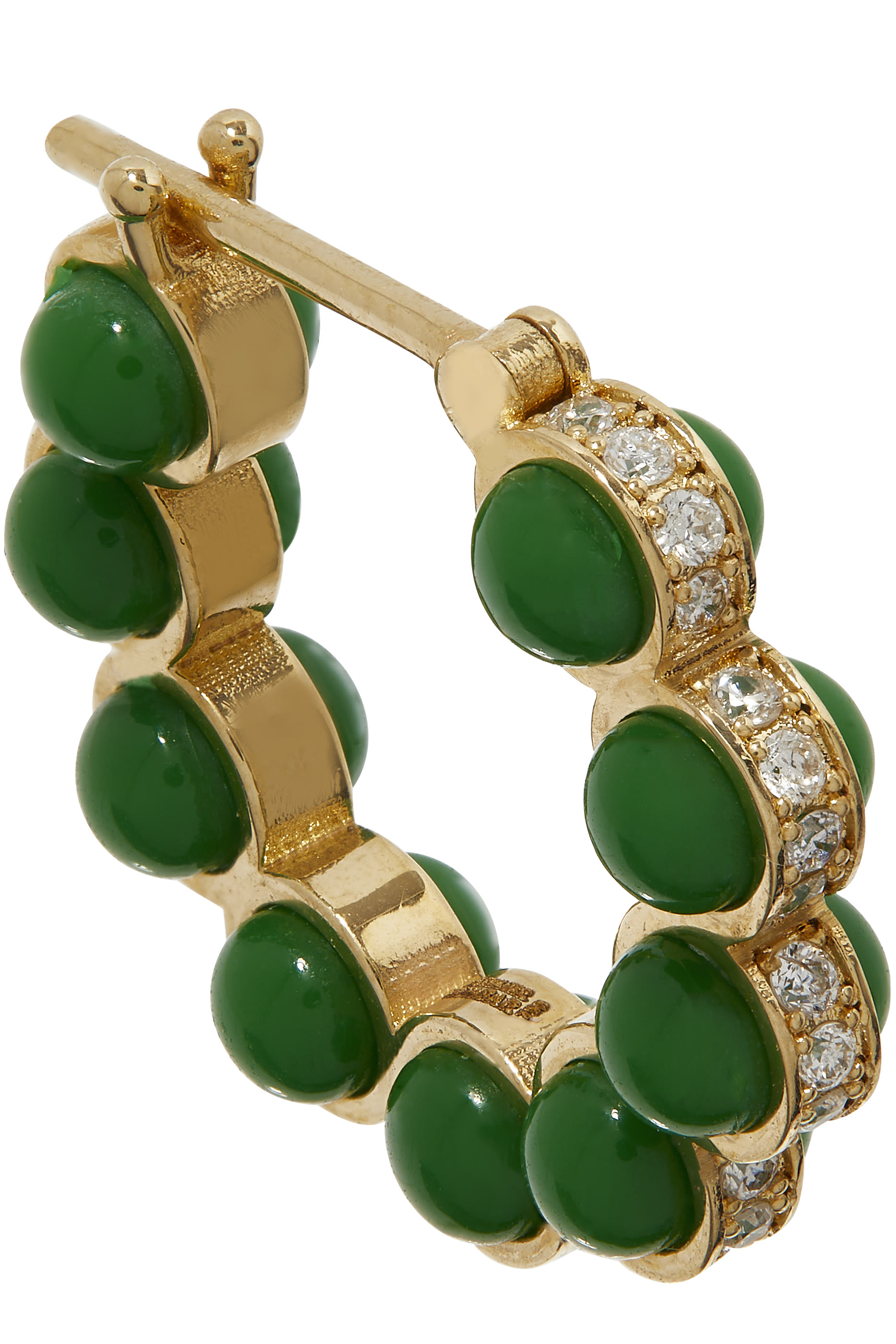 Chlorine Earrings Size 1, 18k Yellow Gold with Enamel & Diamonds