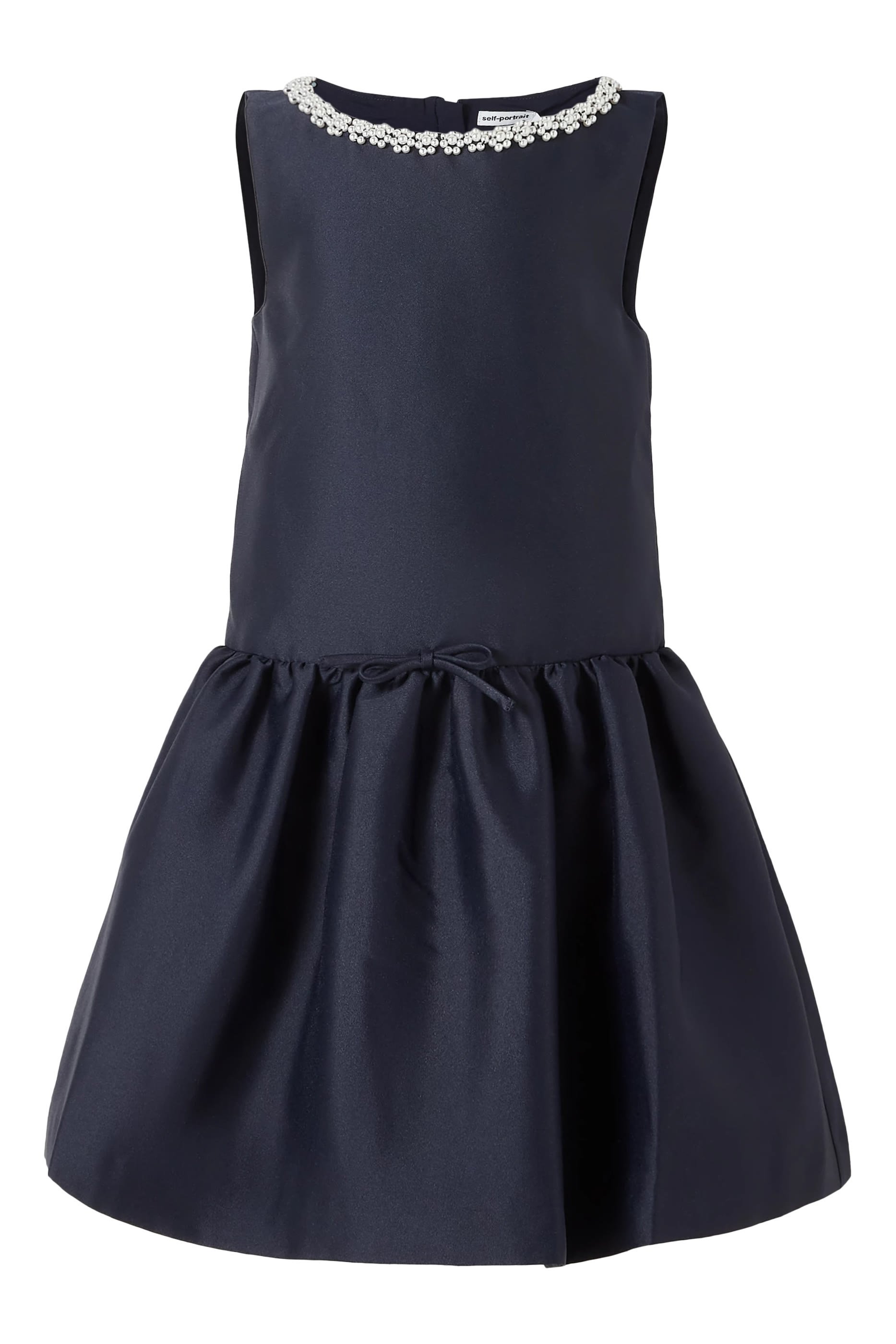 Kids Flower Scallop Taffeta Dress 