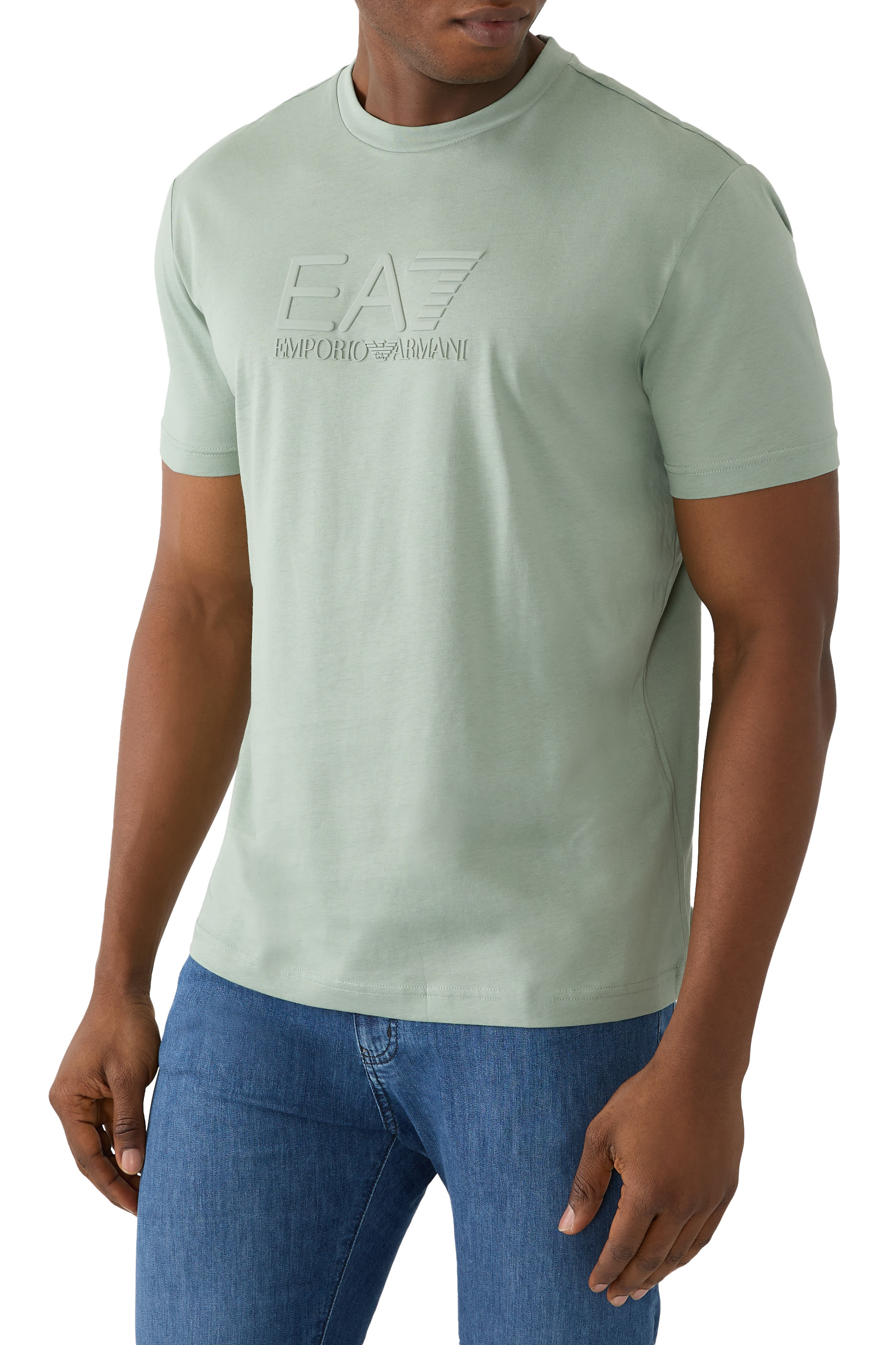 EA7 Logo Cotton T-Shirt