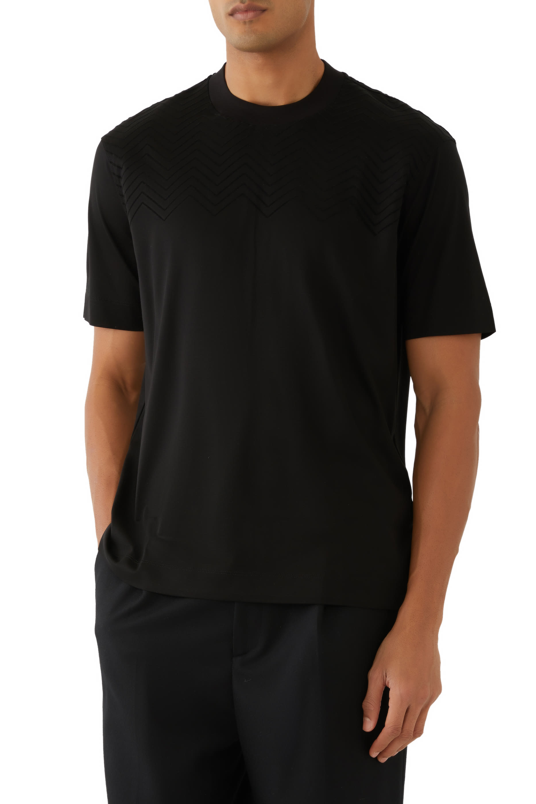 Chevron Flock Detail Jersey T-Shirt