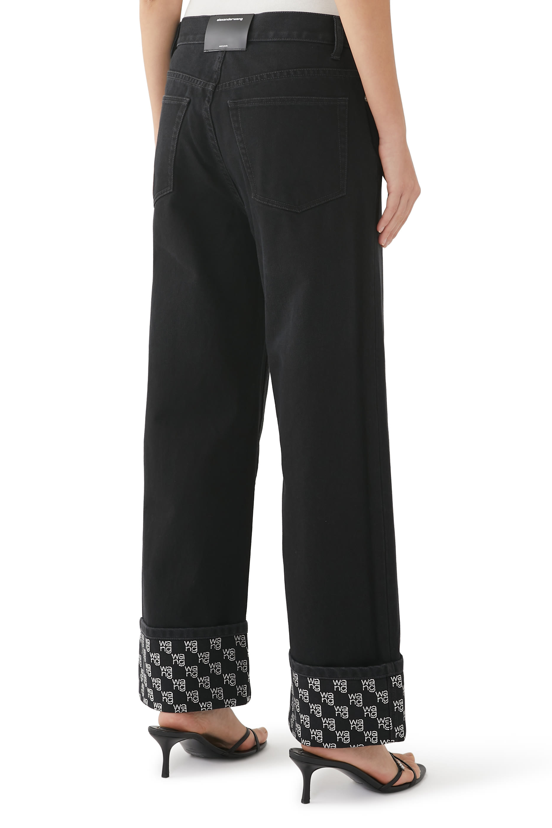 Crystal Cuff Straight Jeans