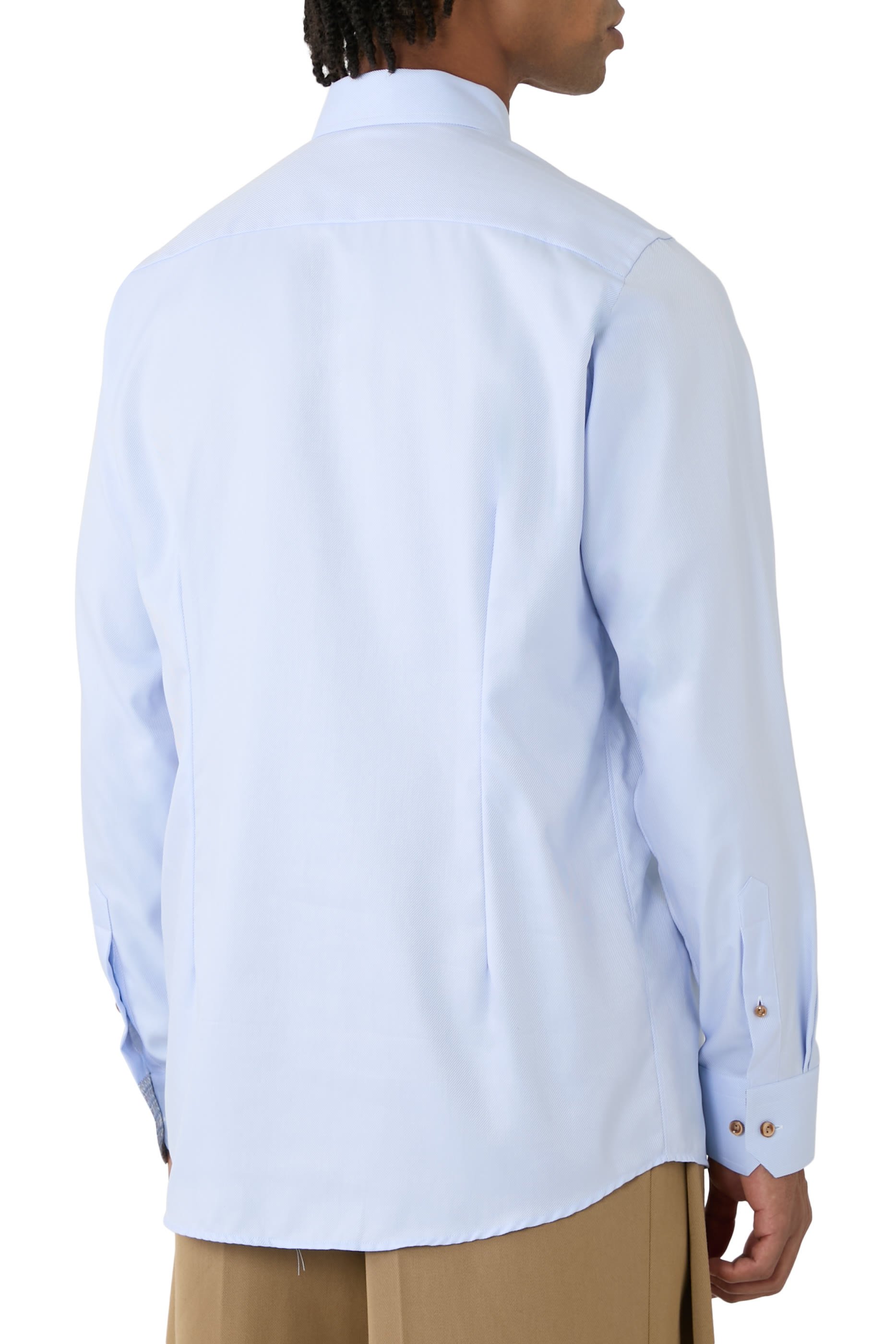 Geometric Effect Textured Twill Shirt