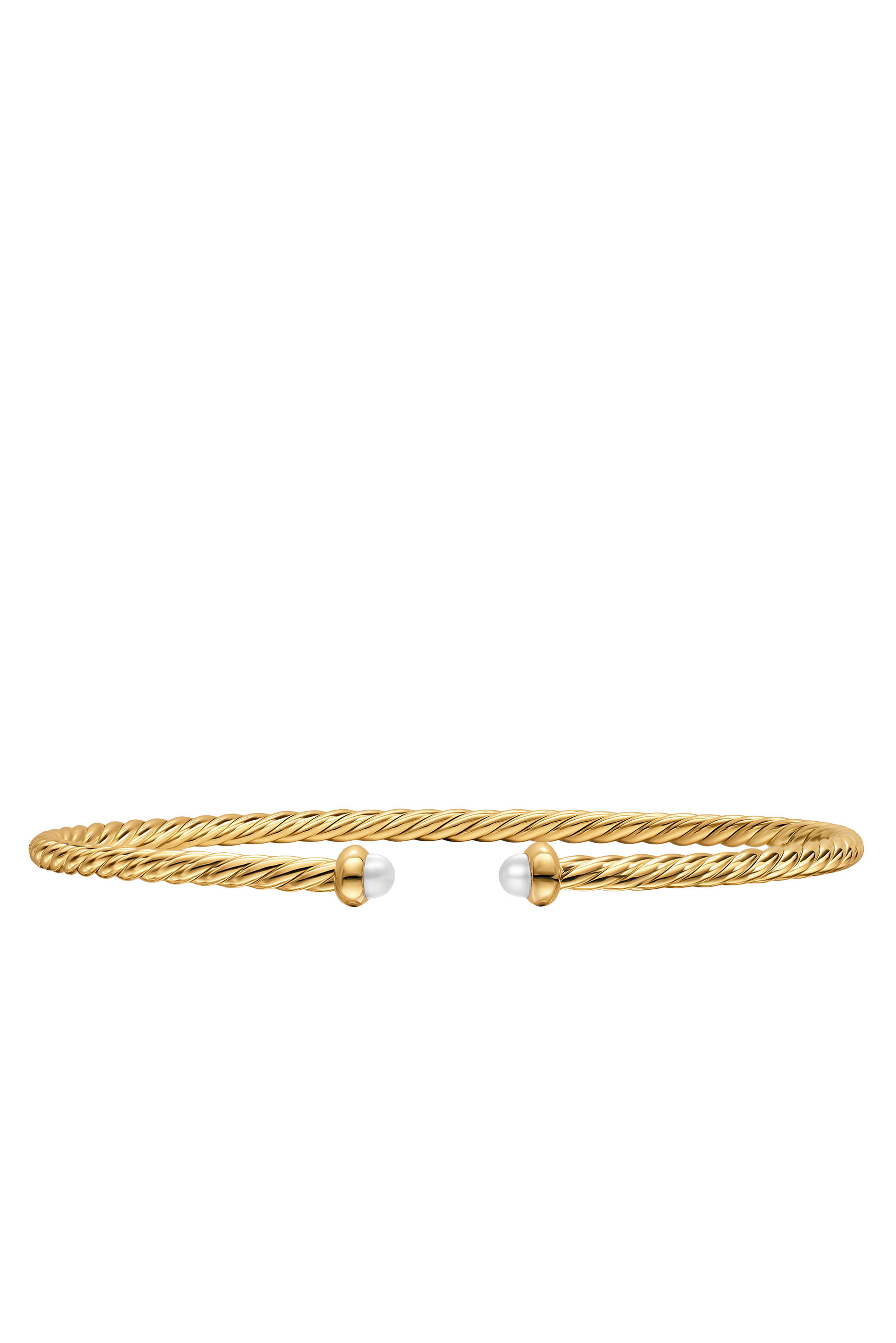 Micro Cablespira&reg; Flex Bracelet, 18k Yellow Gold & Mother of Pearl