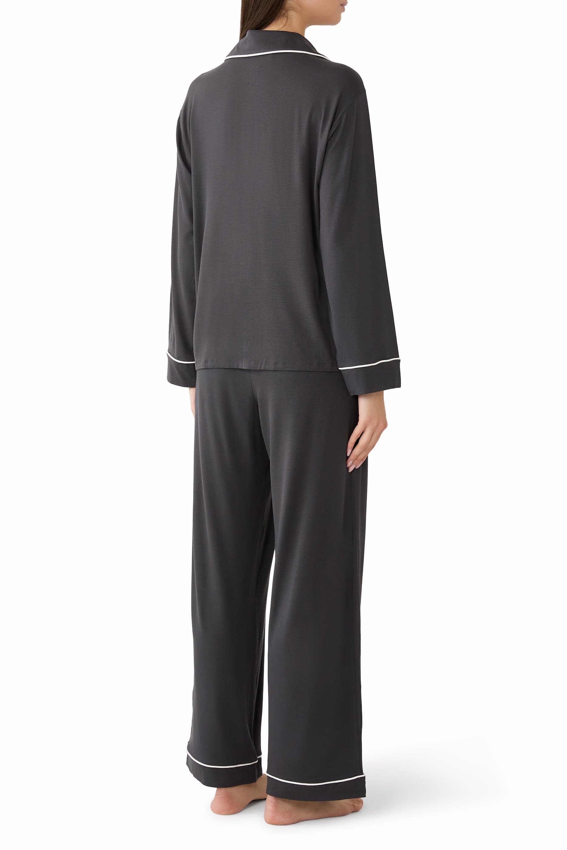 Cooling Jersey Relaxed Piped Pajama Set 