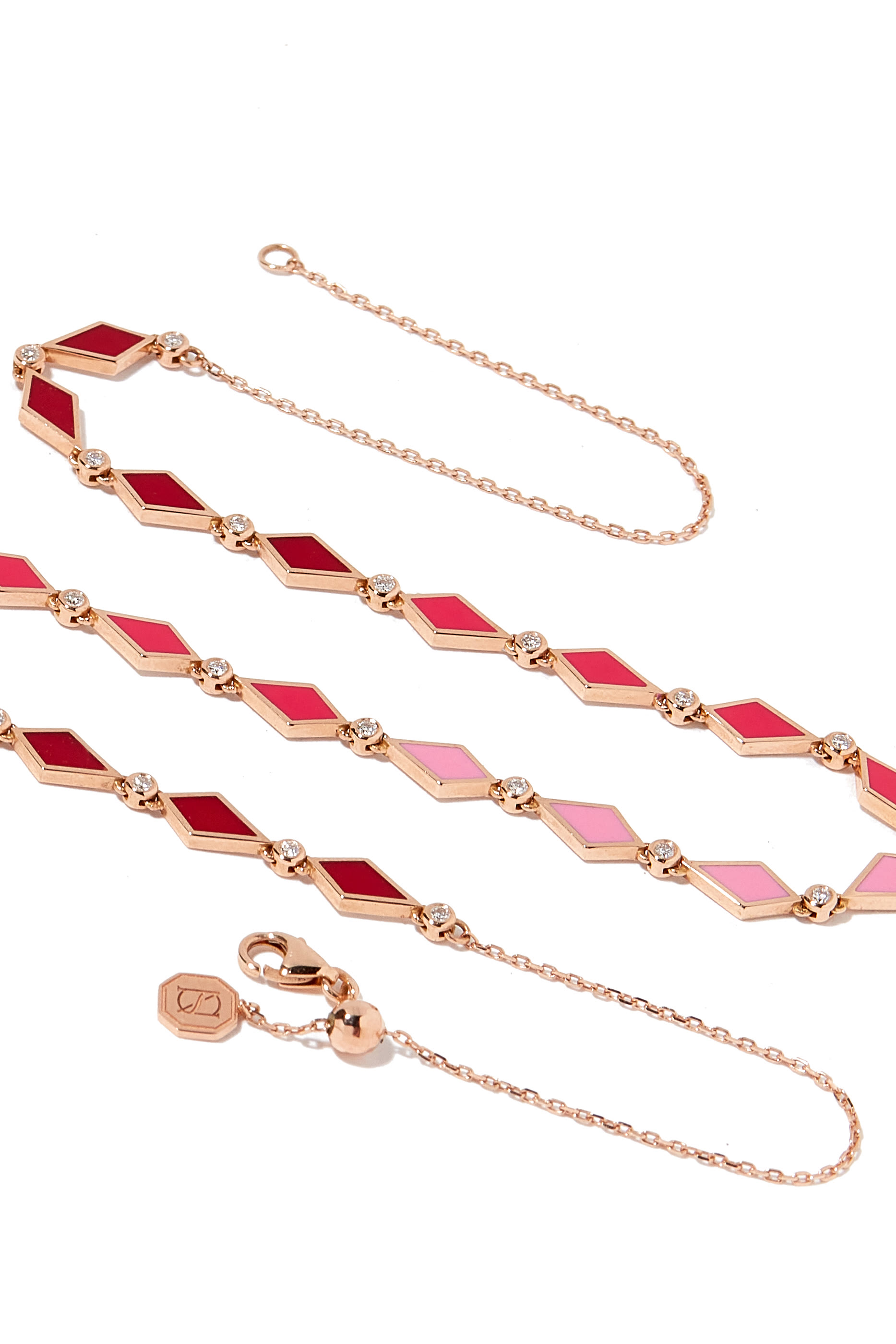 Mosaic Necklace, 18k Rose Gold