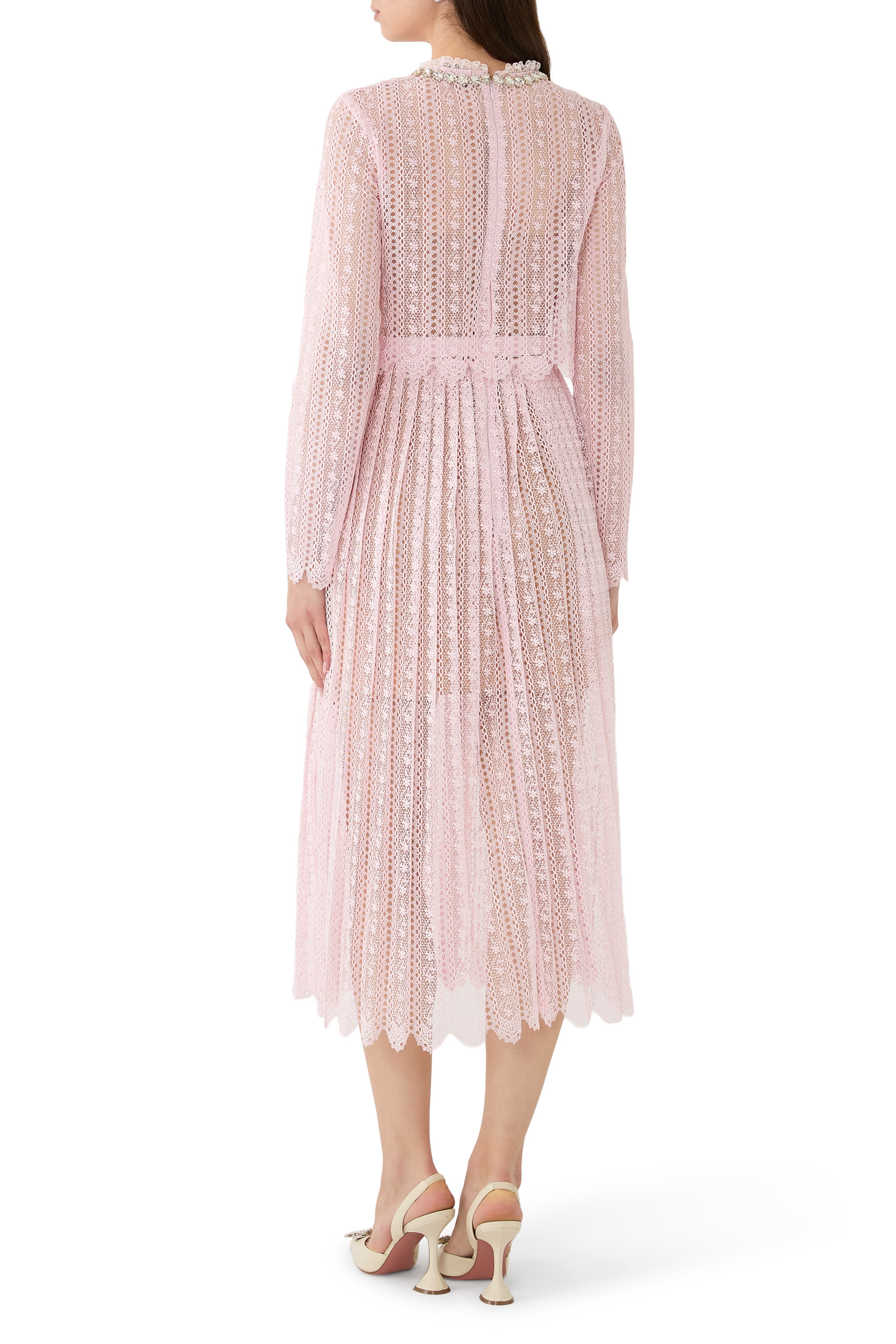 Organza Lace Midi Dress 