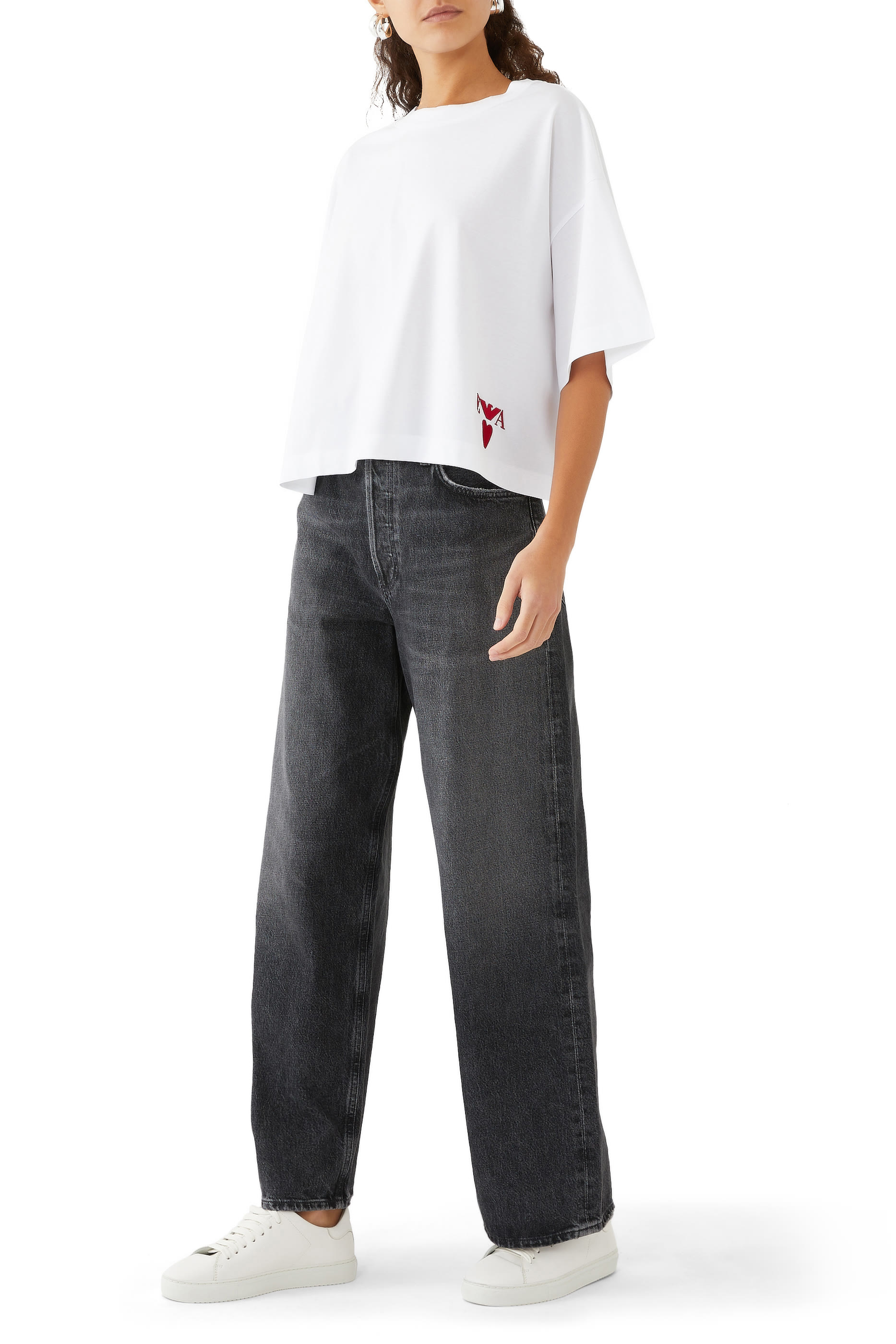 Cropped EA Logo Heart Bottom Valentine's T-Shirt