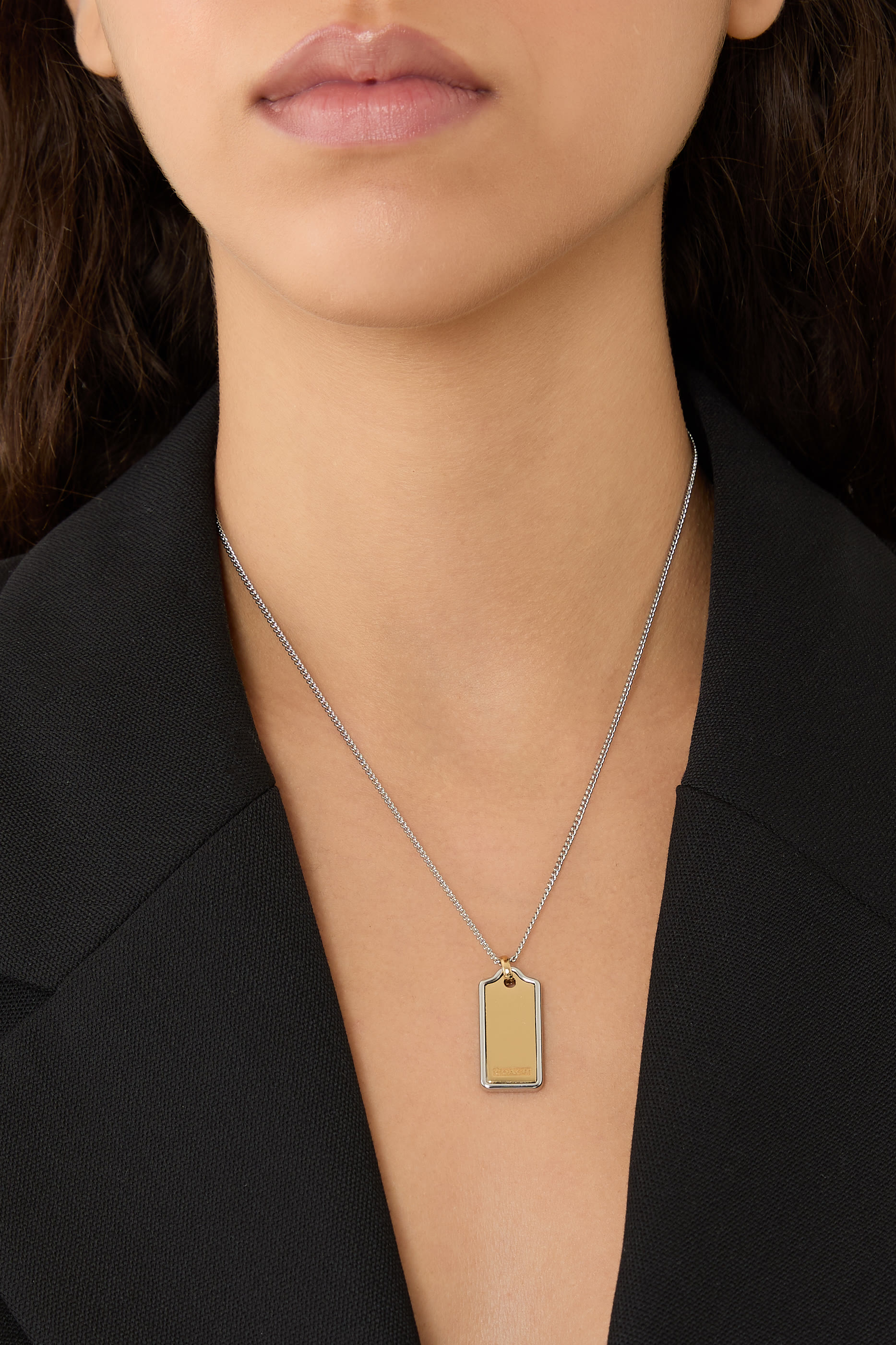 Inlay Hangtag Pendant, Plated Brass