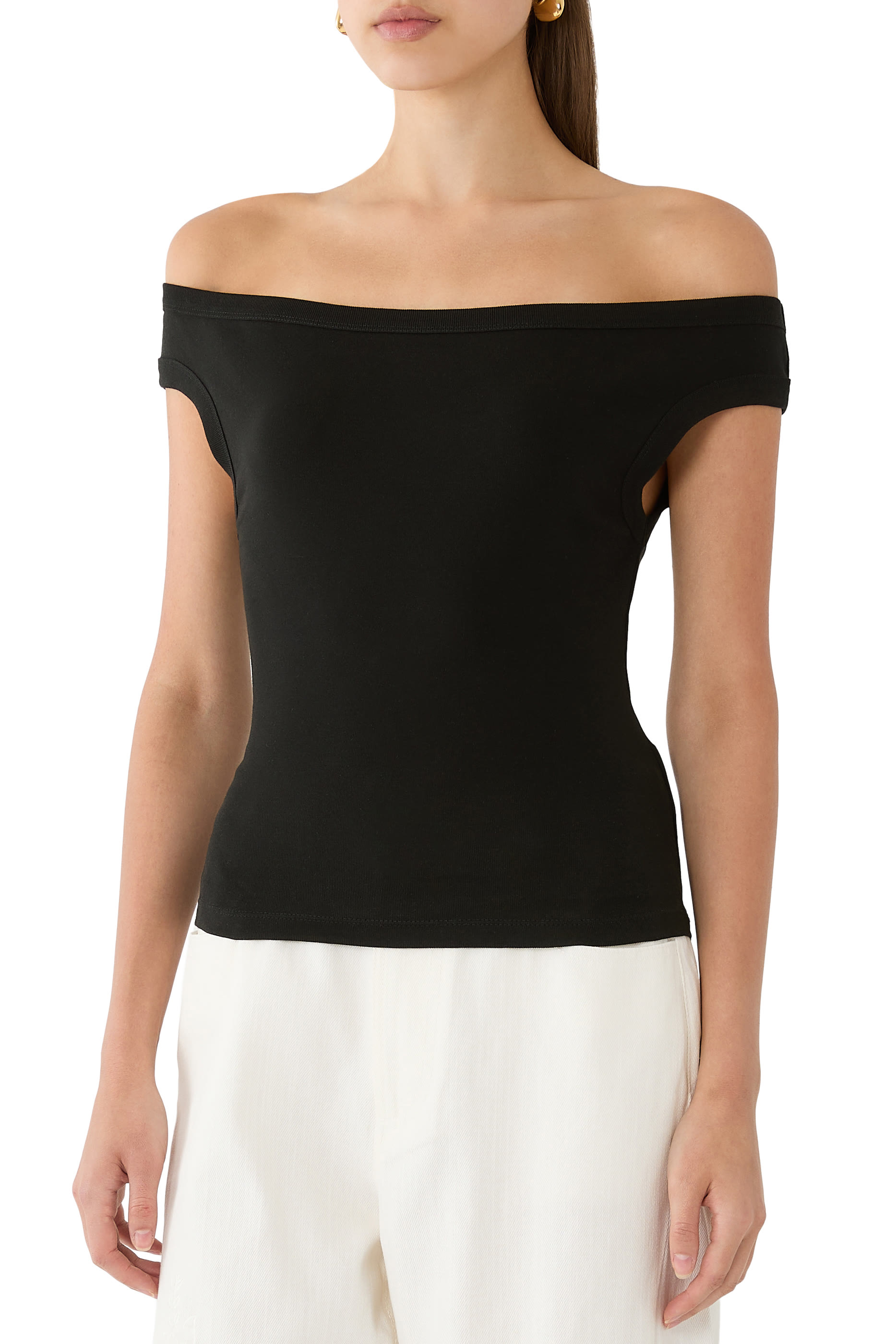  Organic Cotton Off Shoulder Top