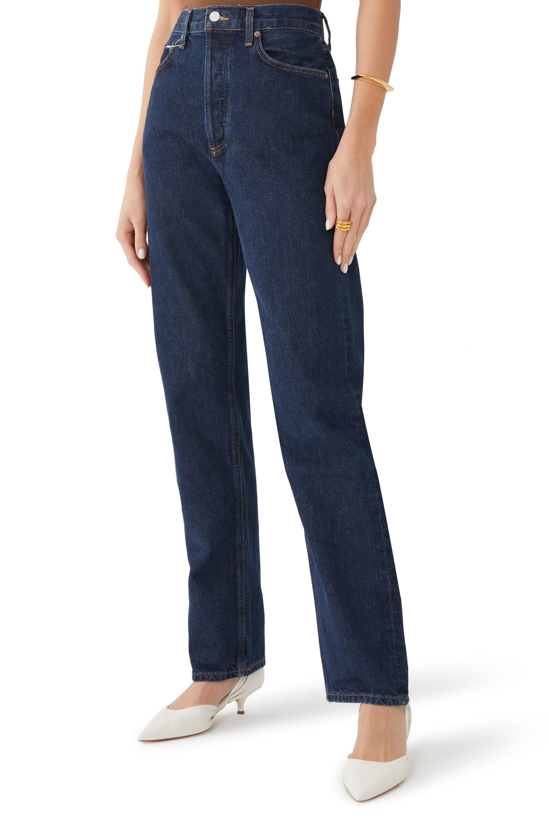 90’s Pinch Waist High Rise Straight Long