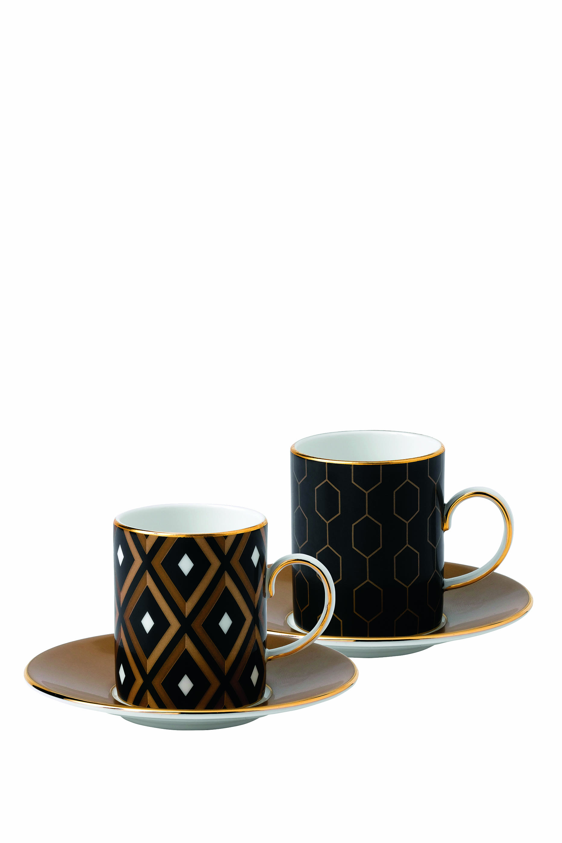 Arris Side Espresso Cup and Saucer, Set of 2