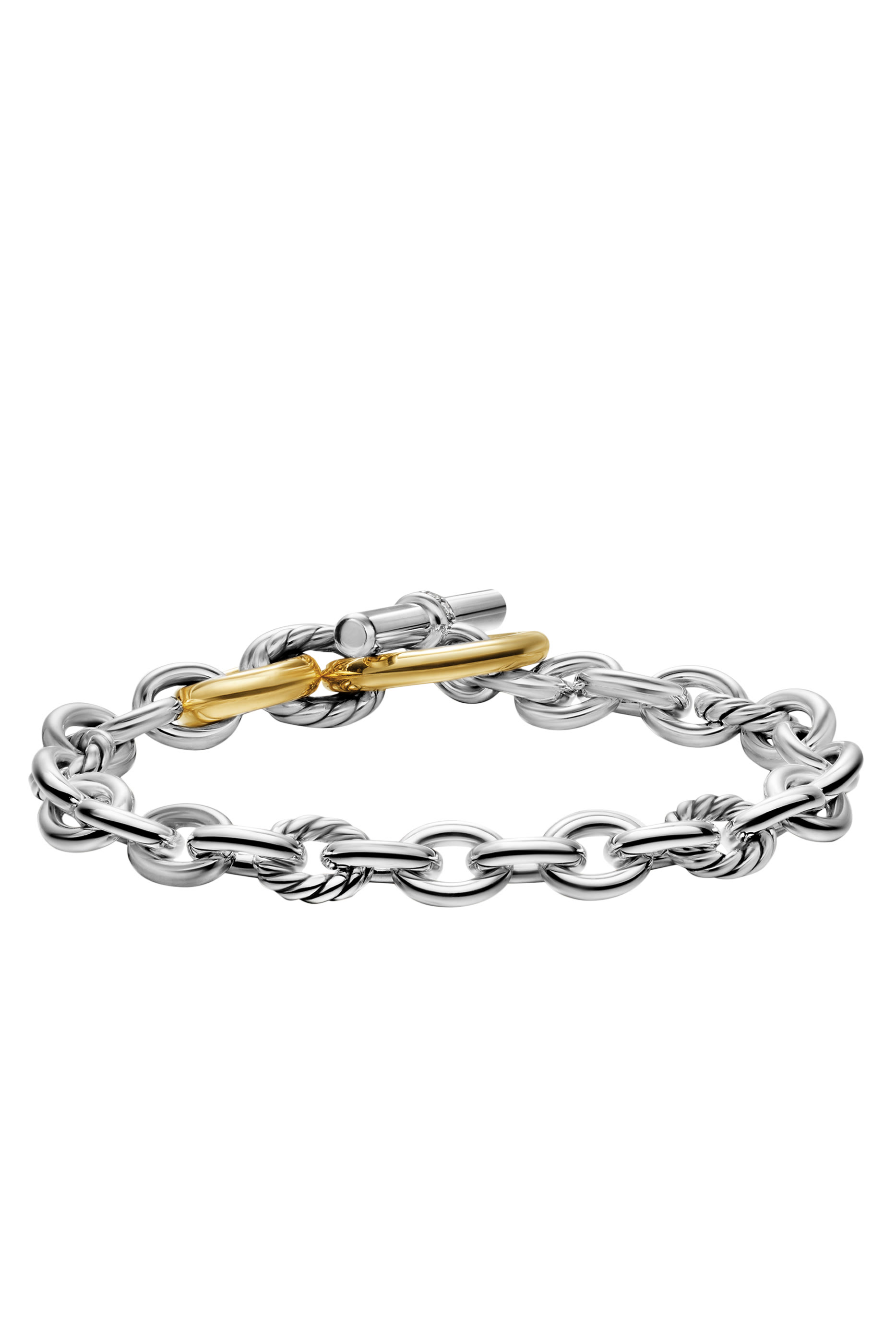 DY Mercer® Toggle Chain Bracelet,  Sterling Silver with 18K Yellow Gold & Diamonds