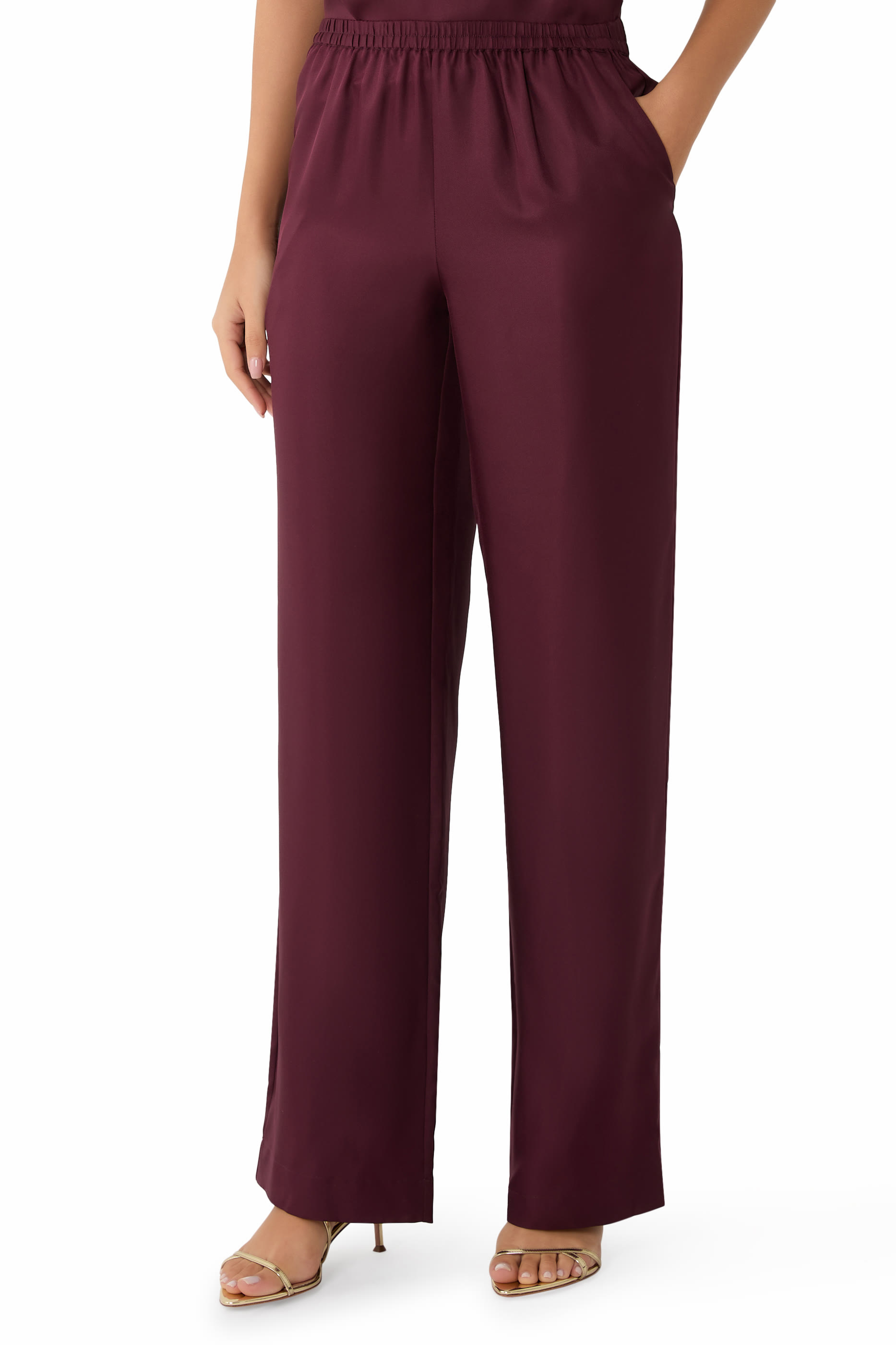ALERA Wide-Leg Silk Trousers