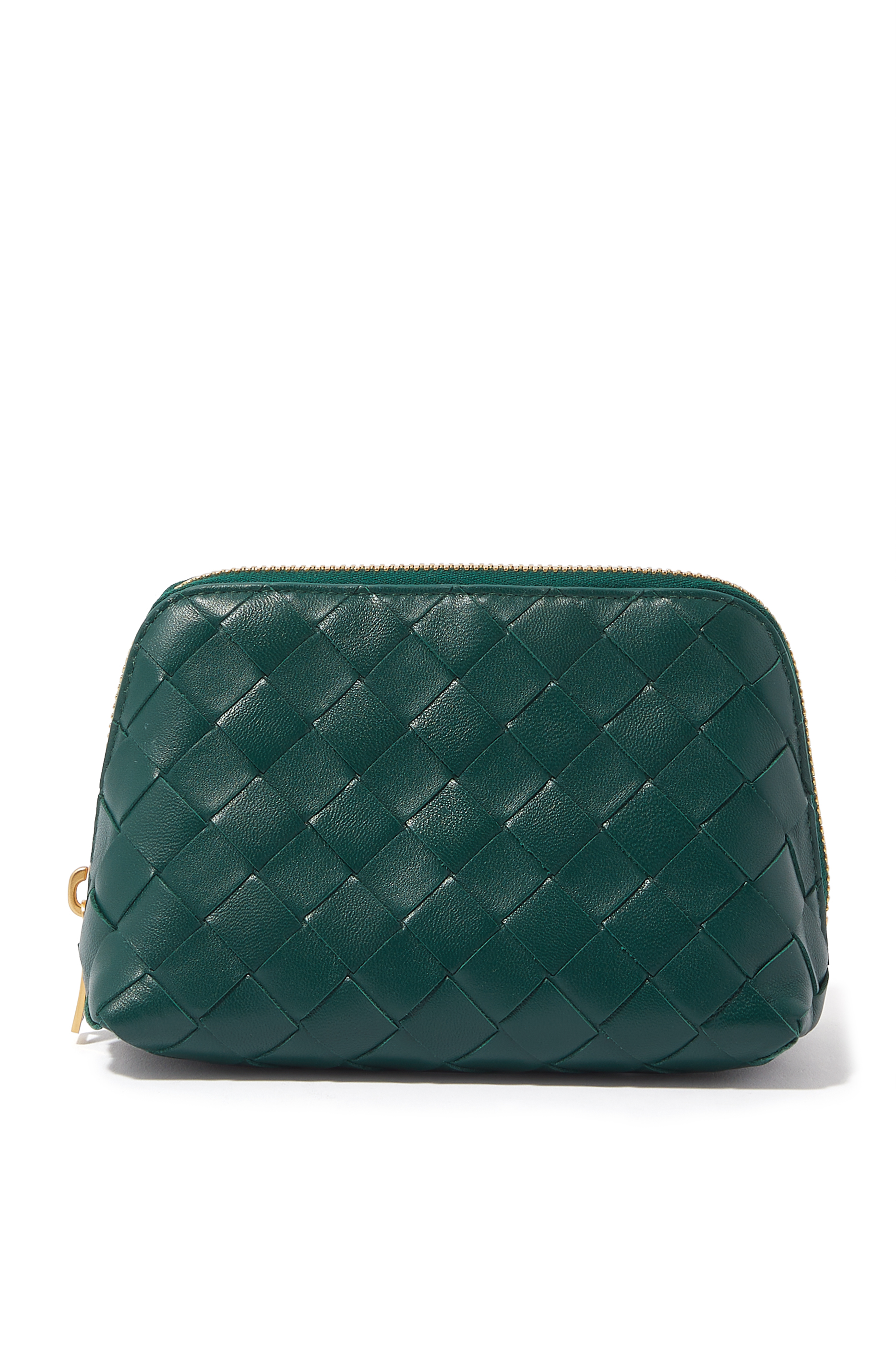 Intrecciato Small Half-Moon Beauty Pouch