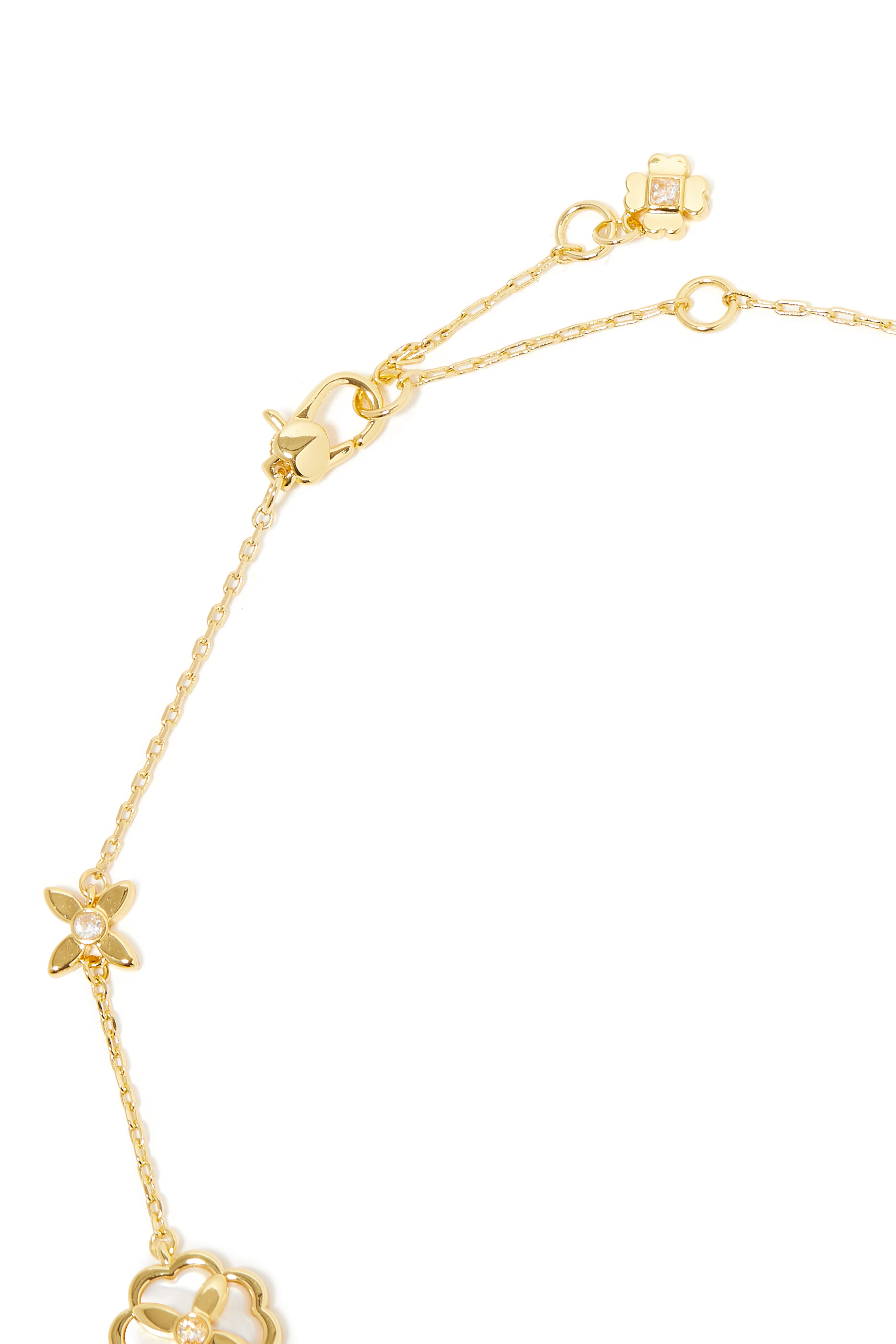 Heritage Bloom Scatter Necklace, Plated Metal & Mother of Pearl