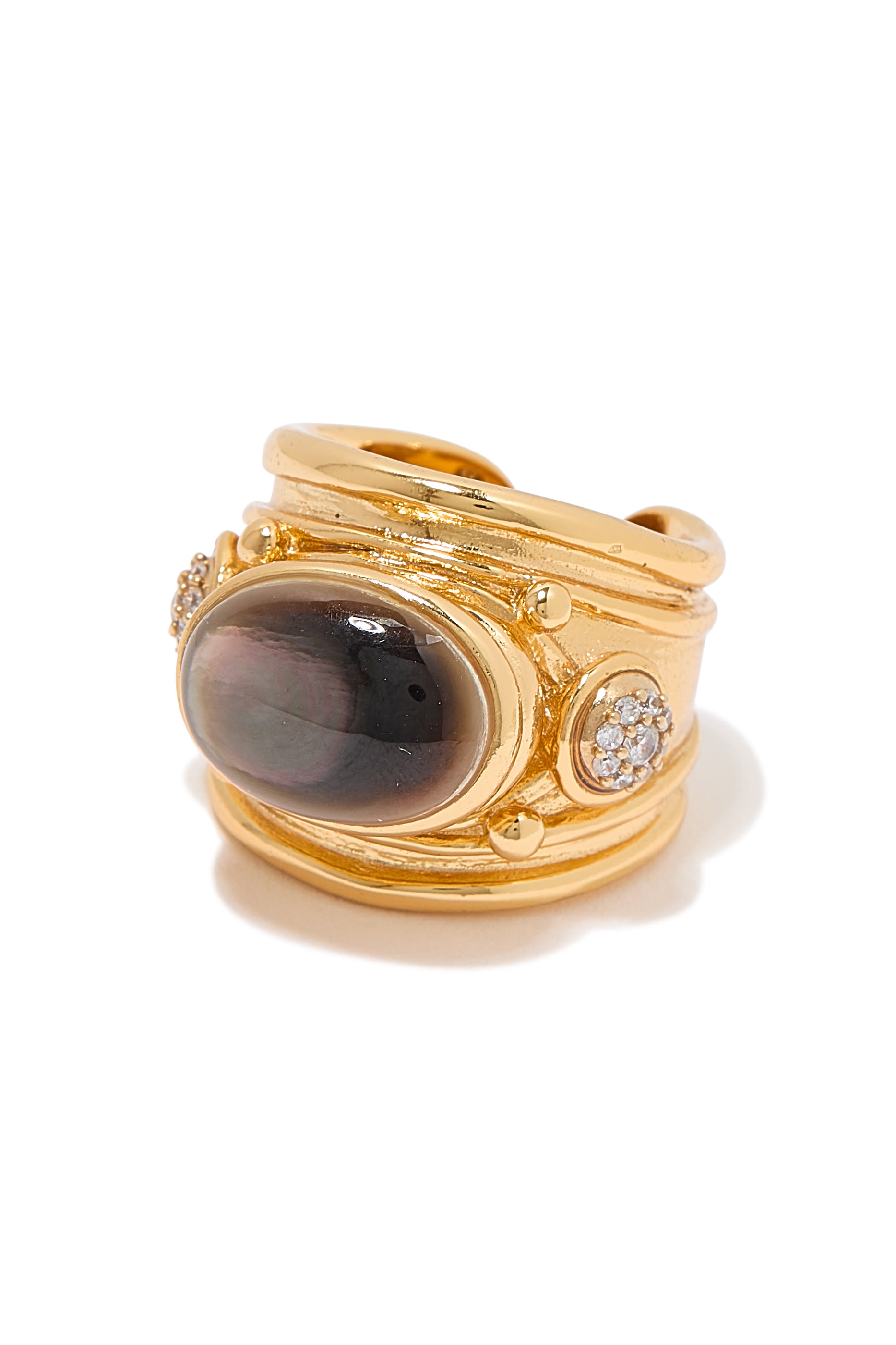 Simone Ring, Gold-Plated Brass