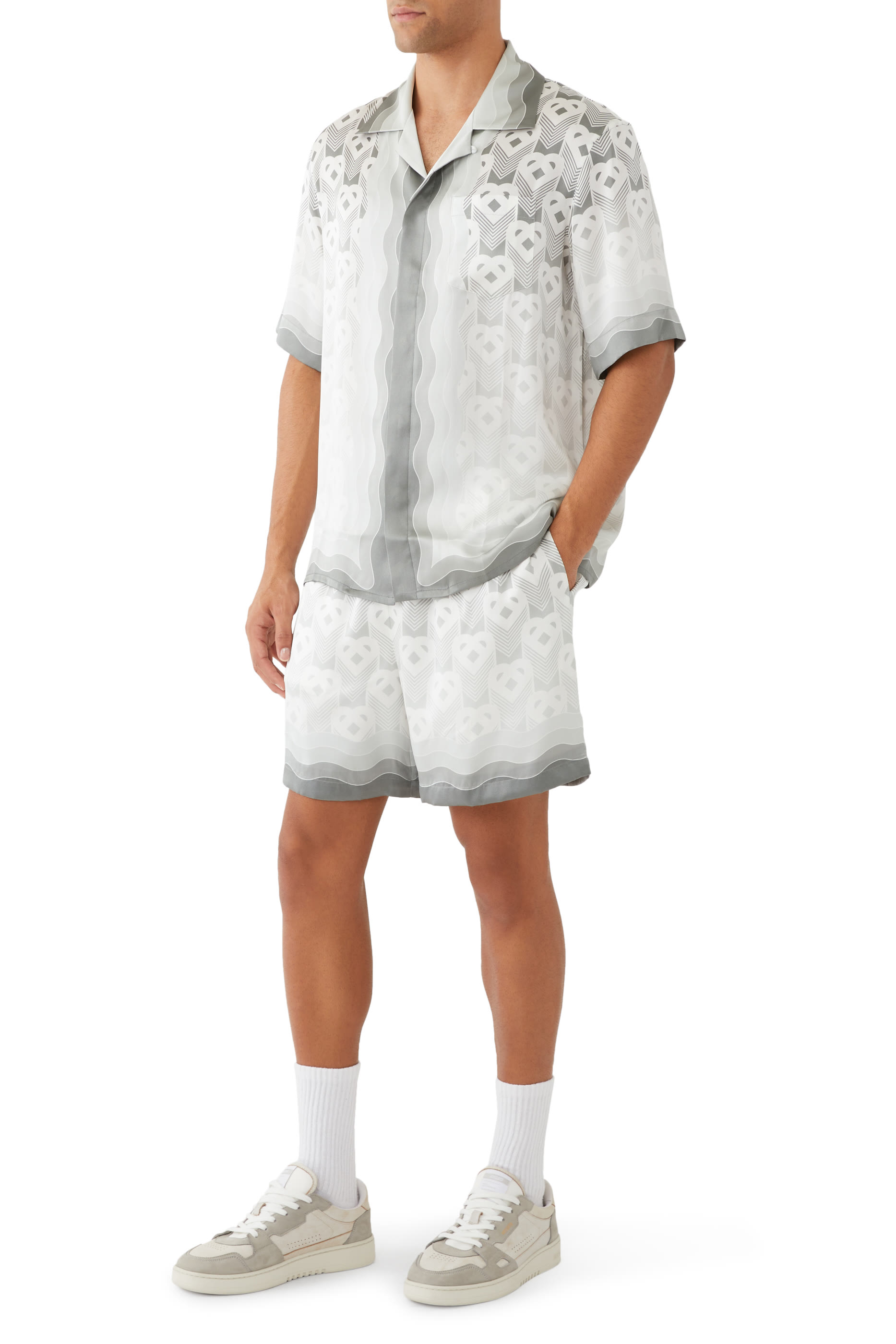 Heart Monogram Drawstring Shorts