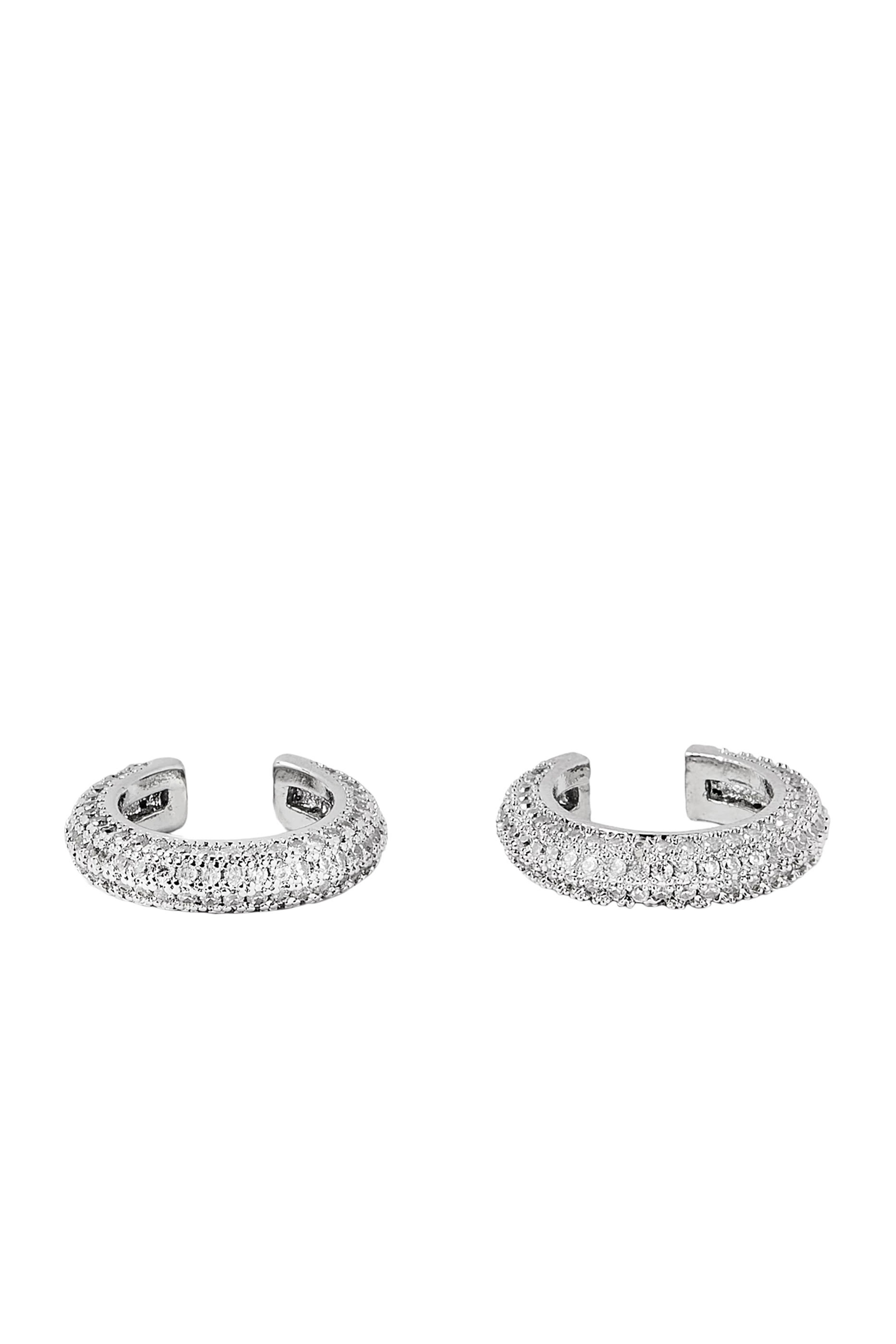 Micro Pave Ear Cuffs, Silver Plated & Cubic Zirconia