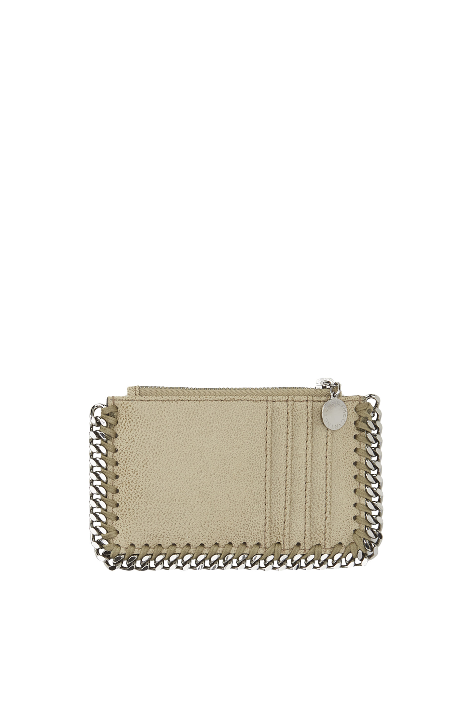 Quilted Falabella Top-Zip Cardholder