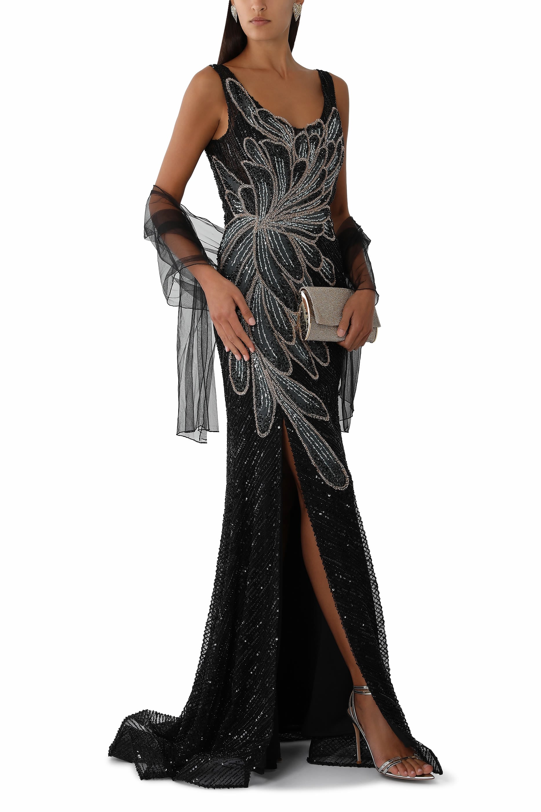 Glitter Floral Gown