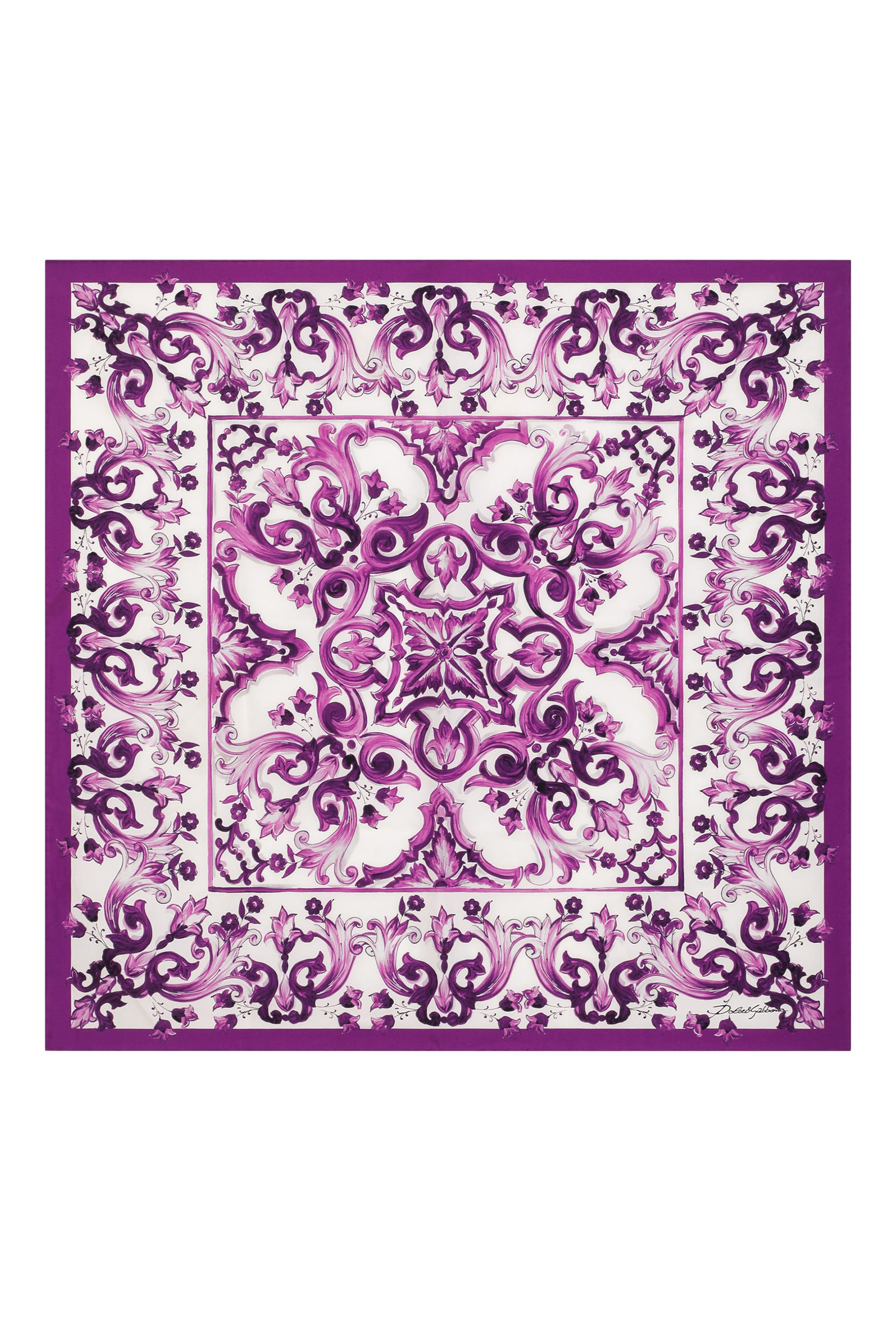 Majolica-Print Silk Twill Foulard