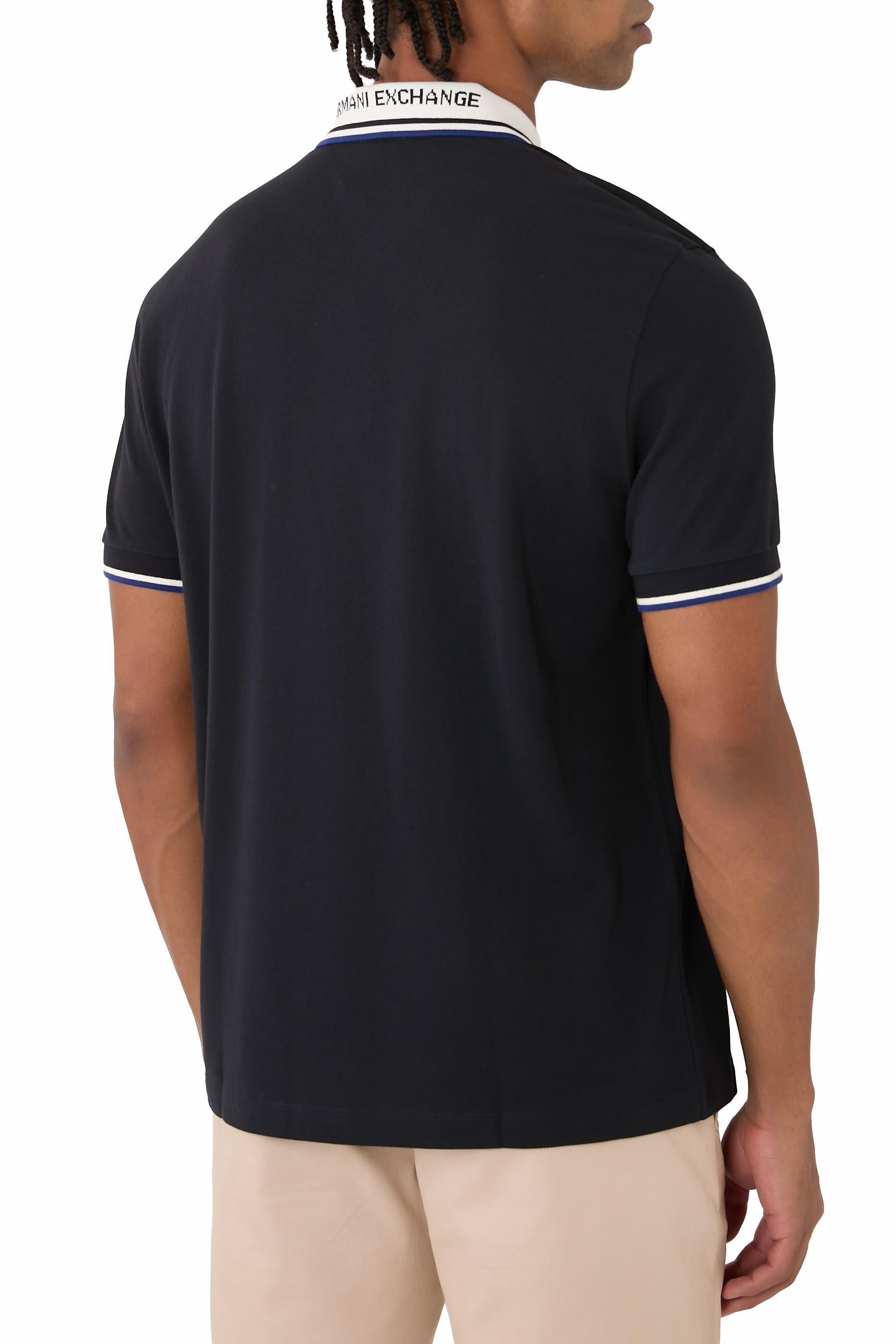 AX Logo Cotton Polo Shirt 
