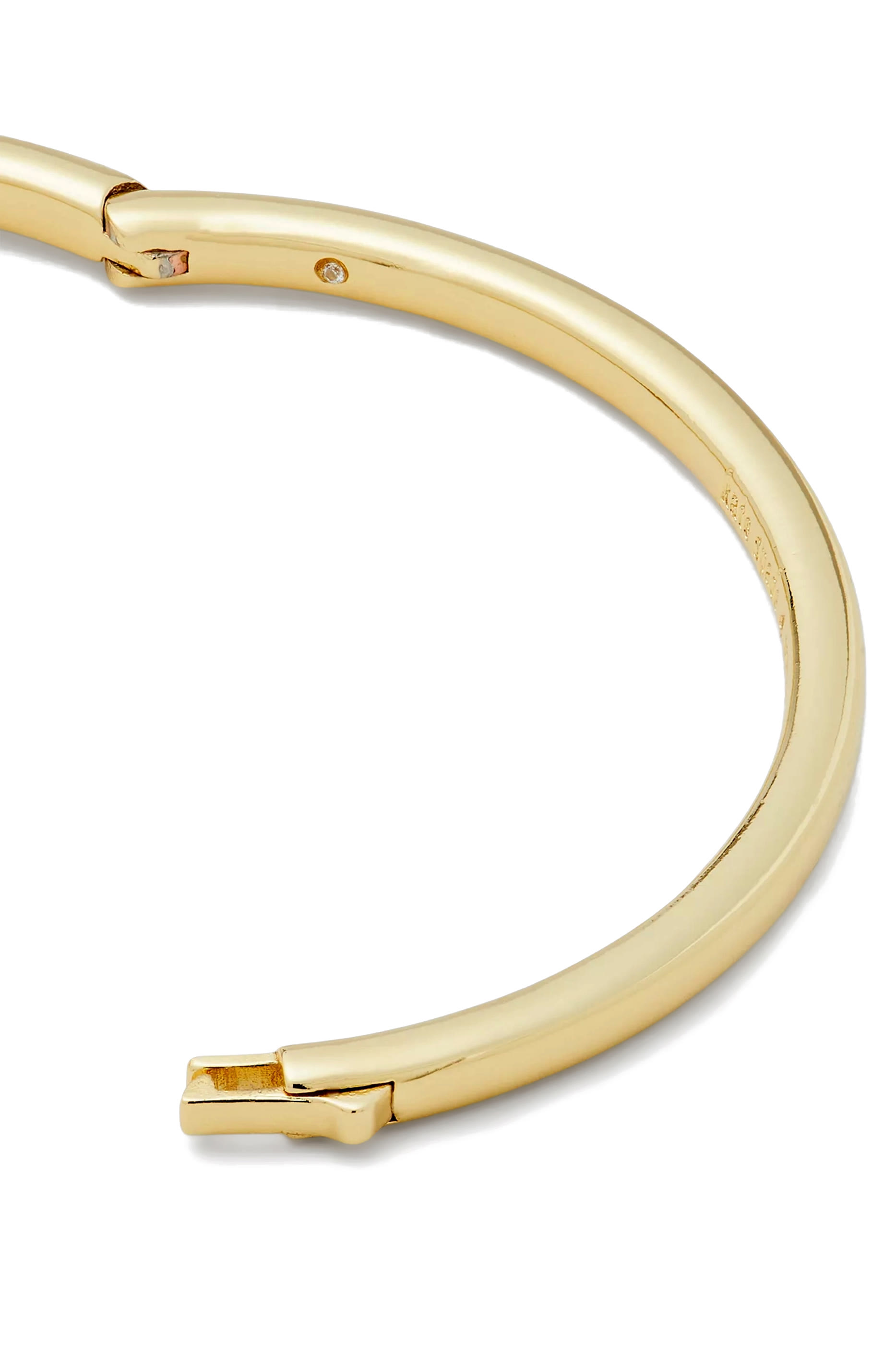 Little Luxuries Hinged Bangle, Plated Metal & Cubic Zirconia, Glass Pearl