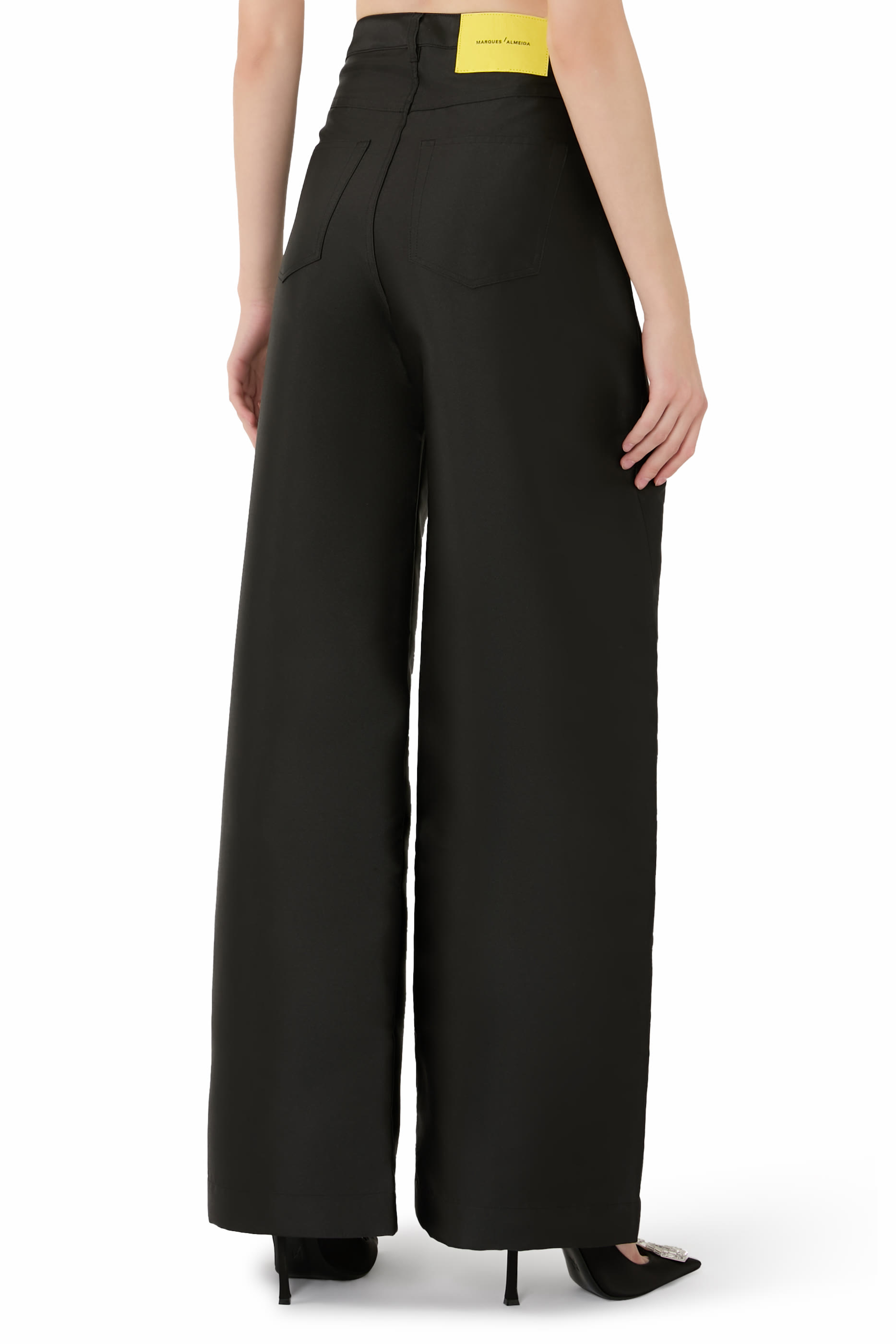 Boyfriend-Style Heavy Satin Trousers