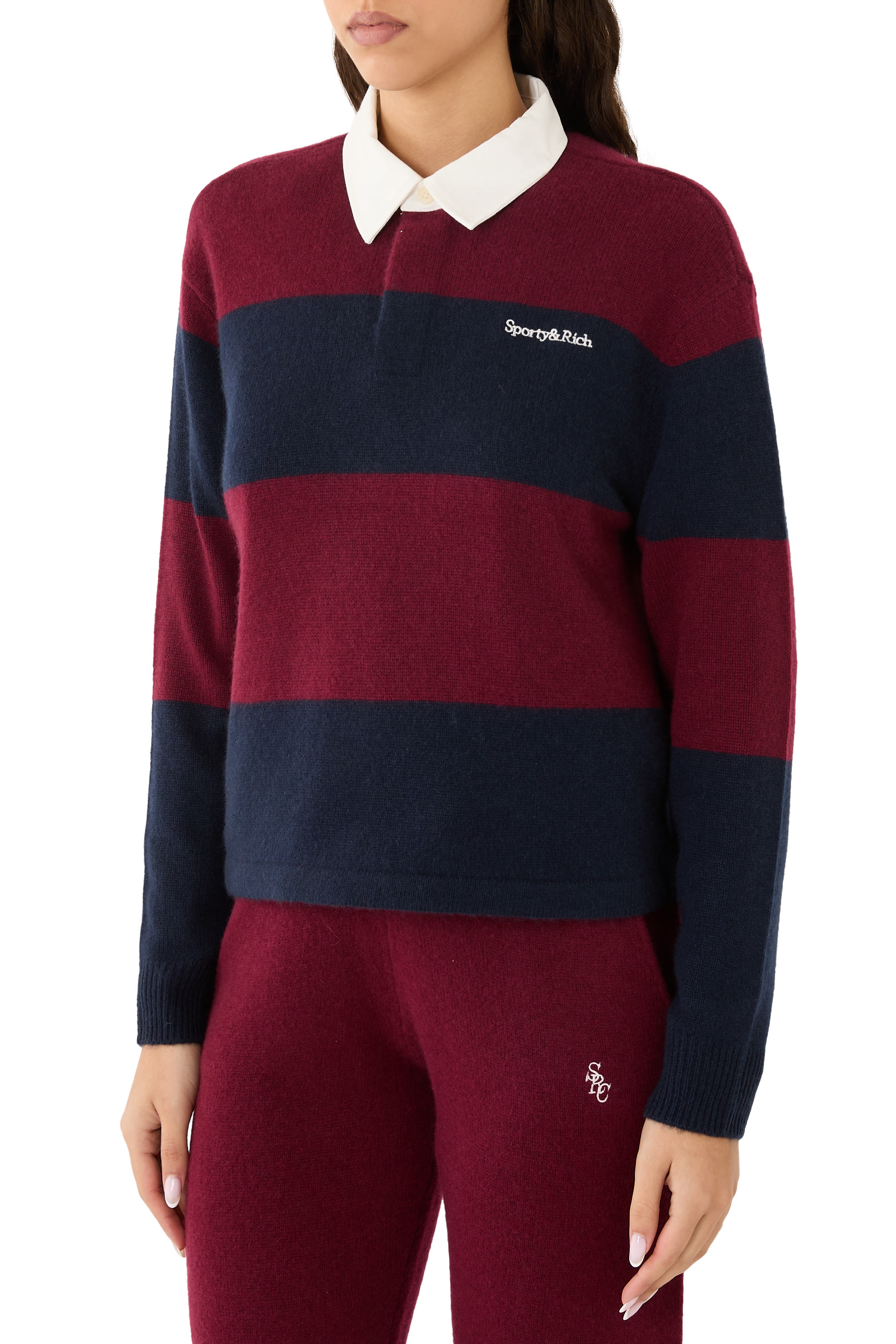Serif Logo Cashmere Rugby Polo
