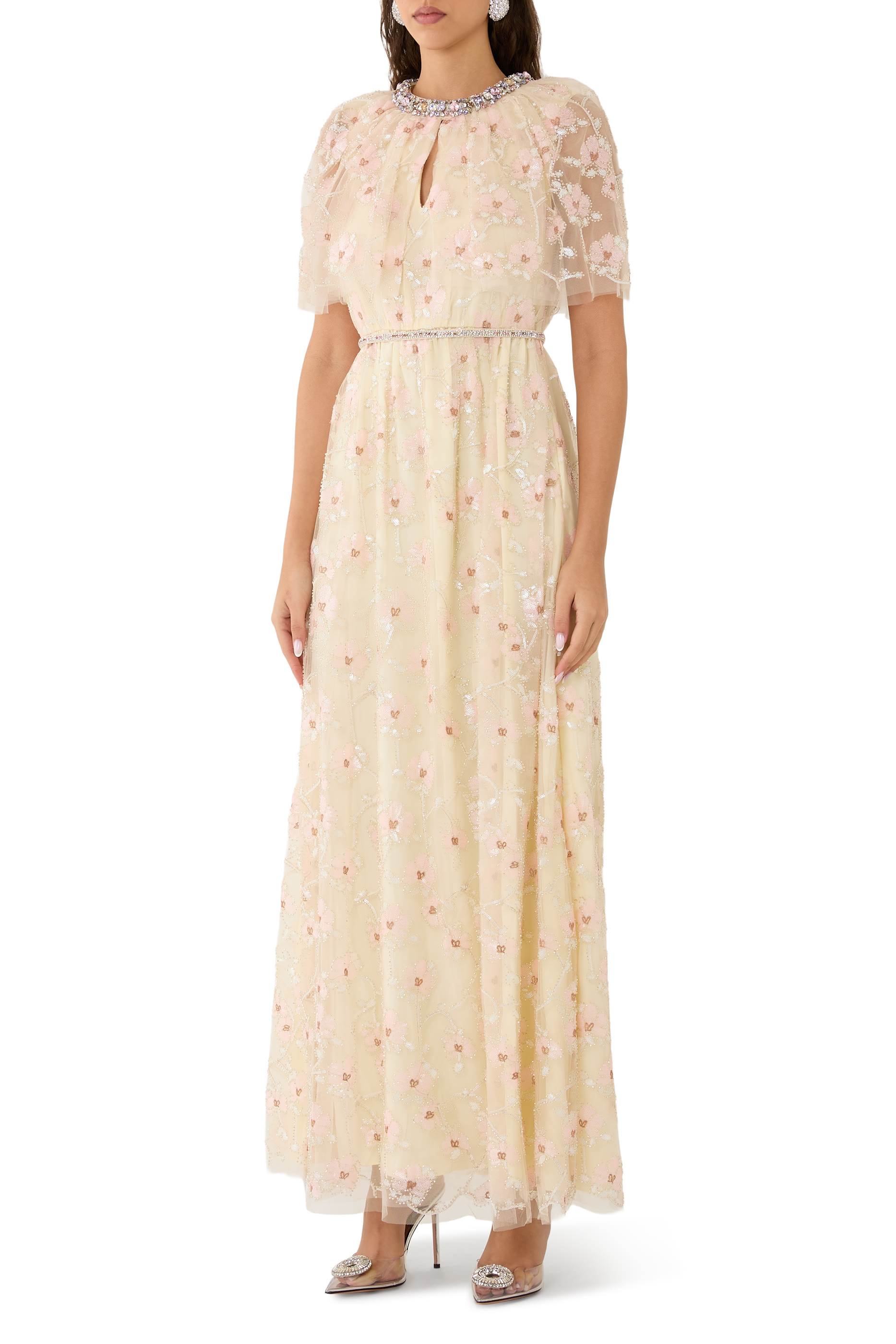 Floral Embellished Maxi Dress