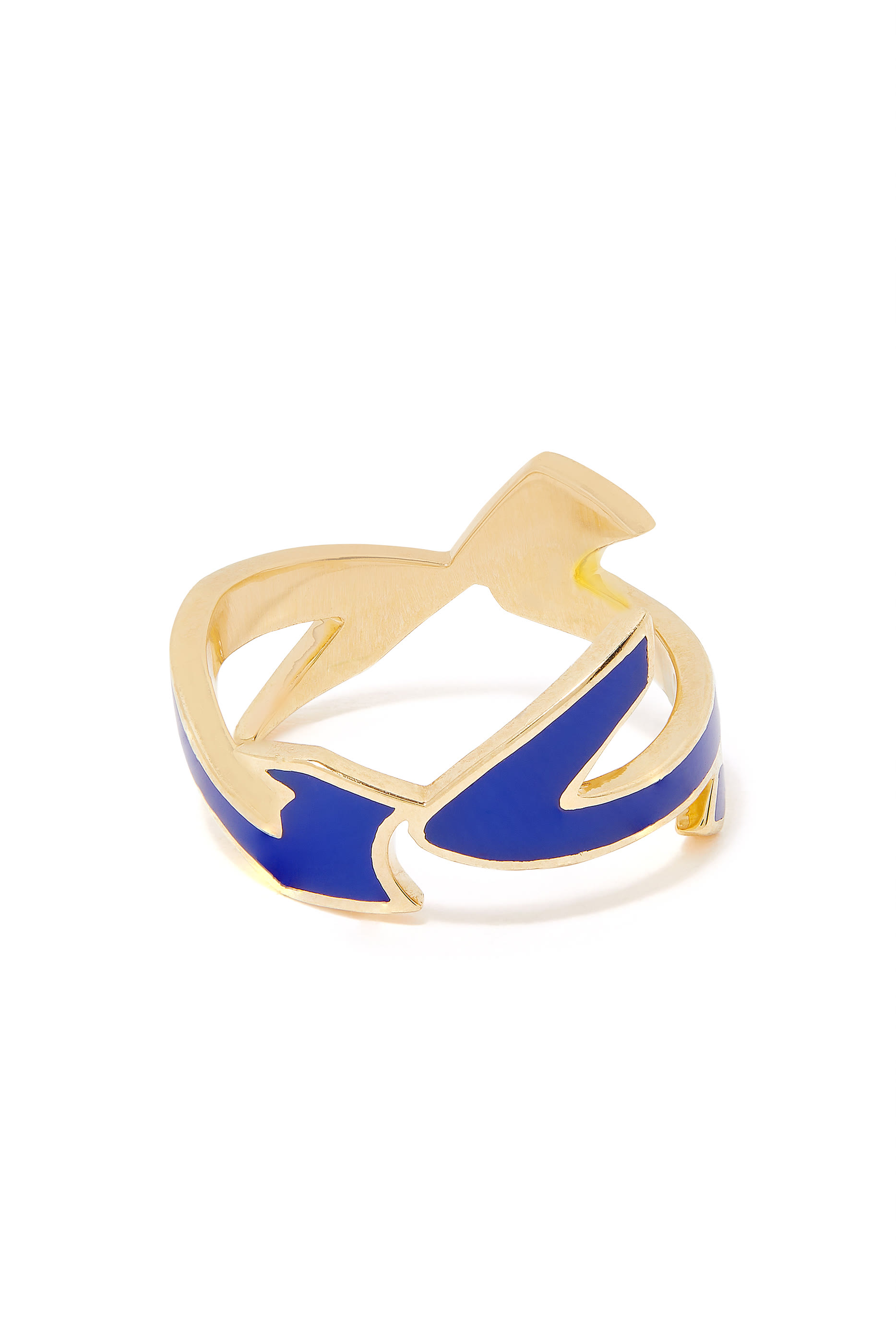 Hobb Word Ring, 18k Yellow Gold & Enamel