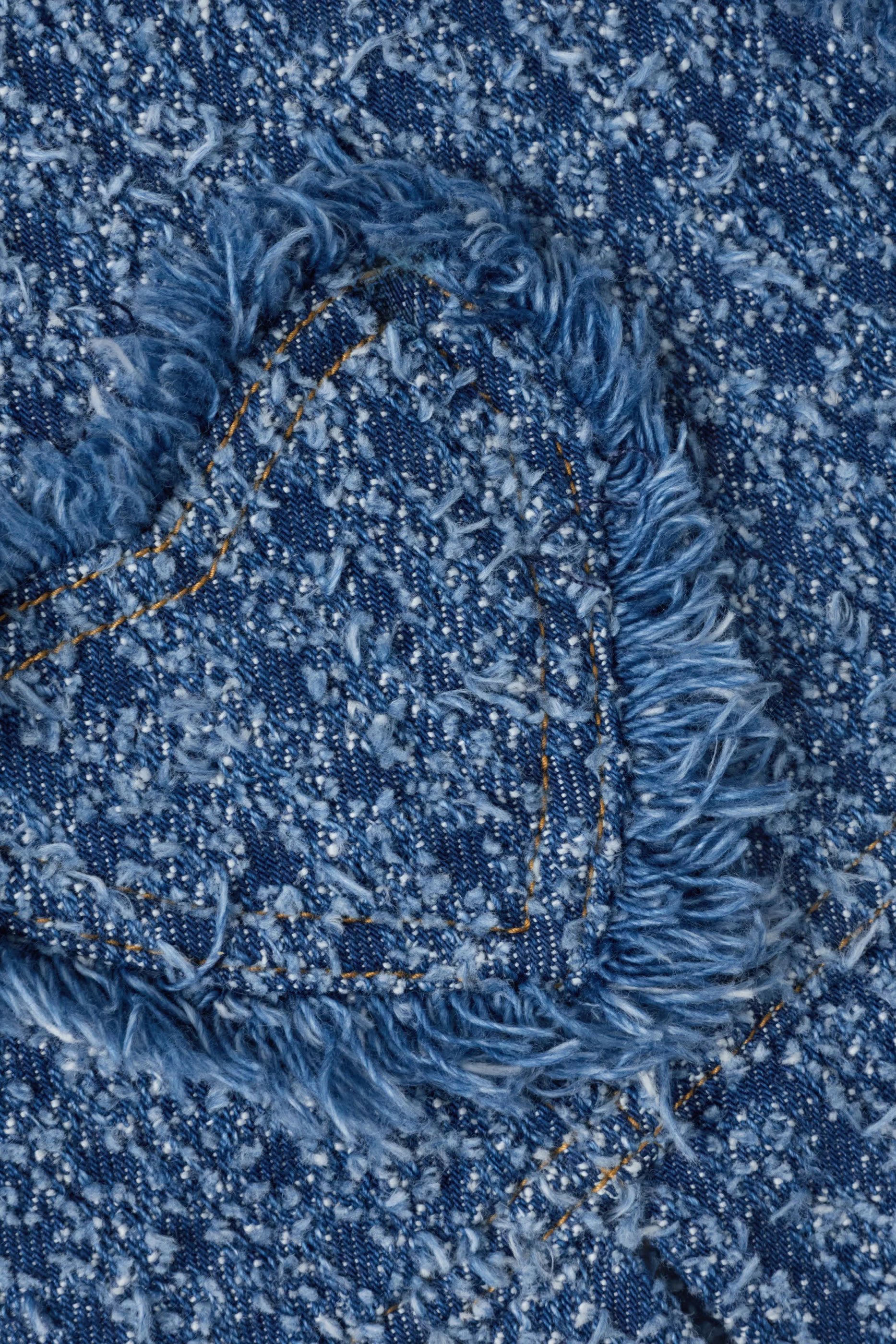 Kids Textured Denim Heart Trim Dress 