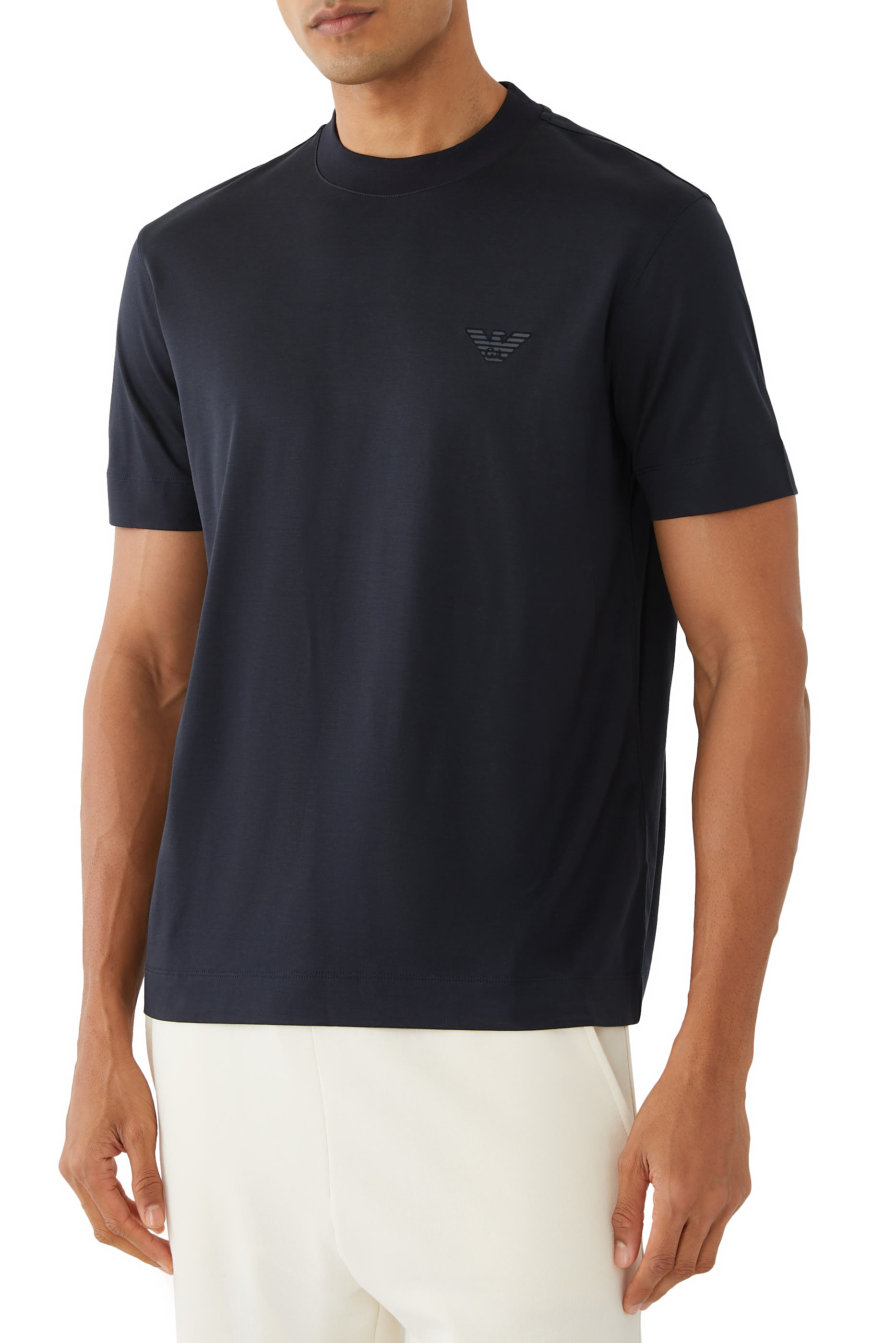 Jersey T-shirt with Flocked Logo