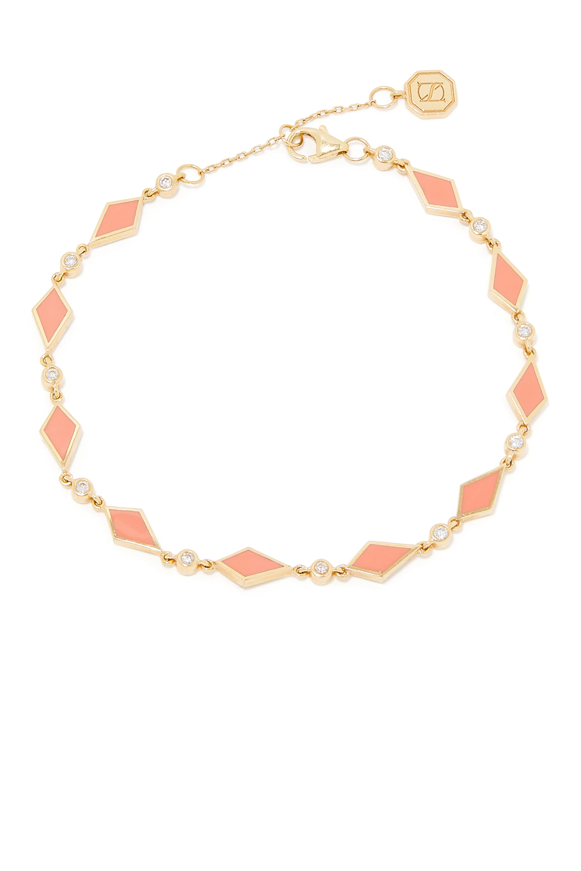 Mosaic Bracelet, 18k Yellow Gold & Diamonds