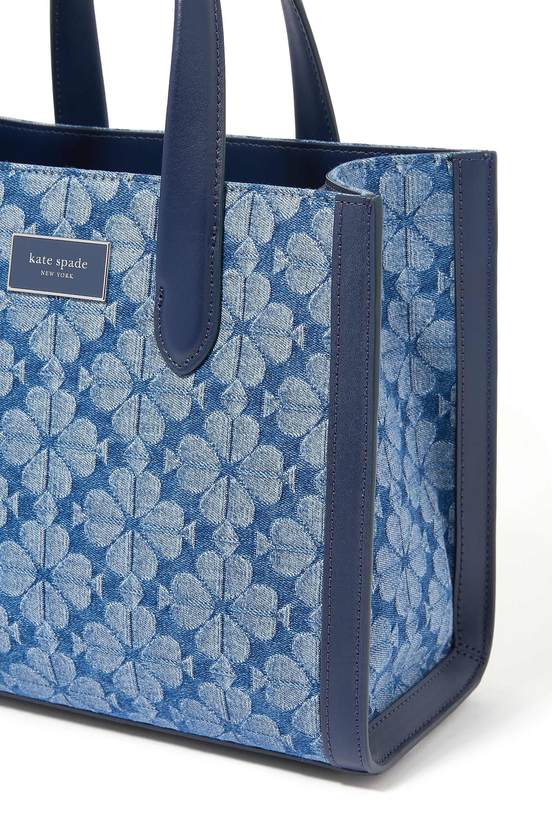 Spade Flower Denim Small Manhattan Tote Bag