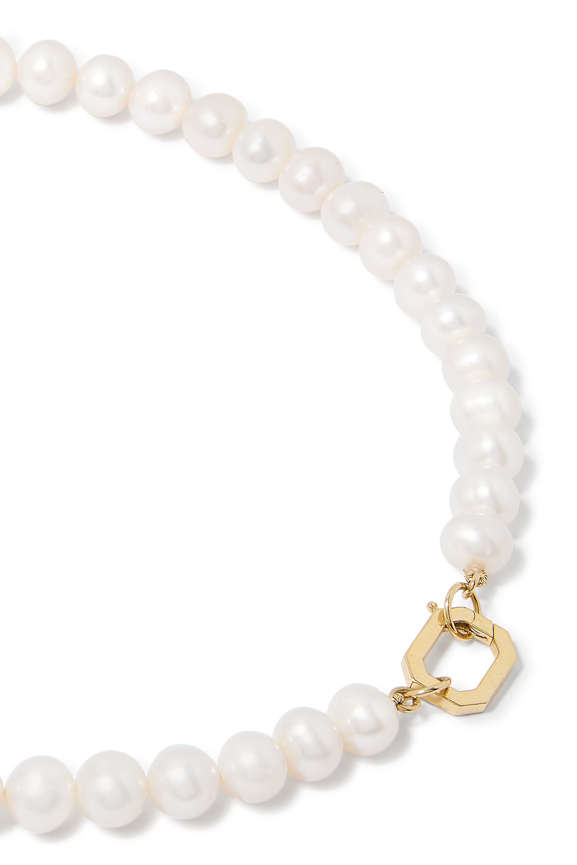 Round Pearl Necklace, 18K Yellow Gold