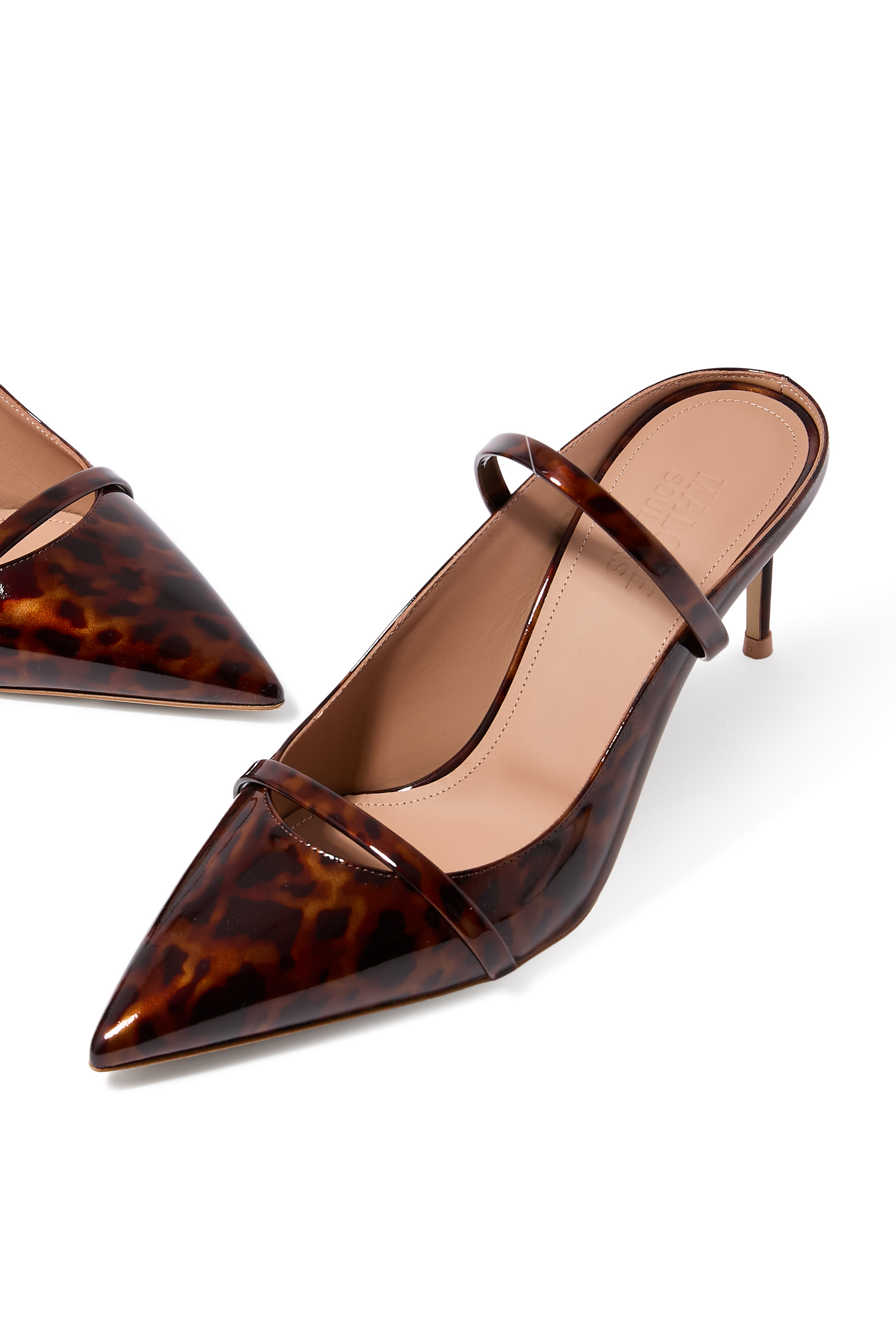 Aurora Leopard 70 Patent Leather Mules