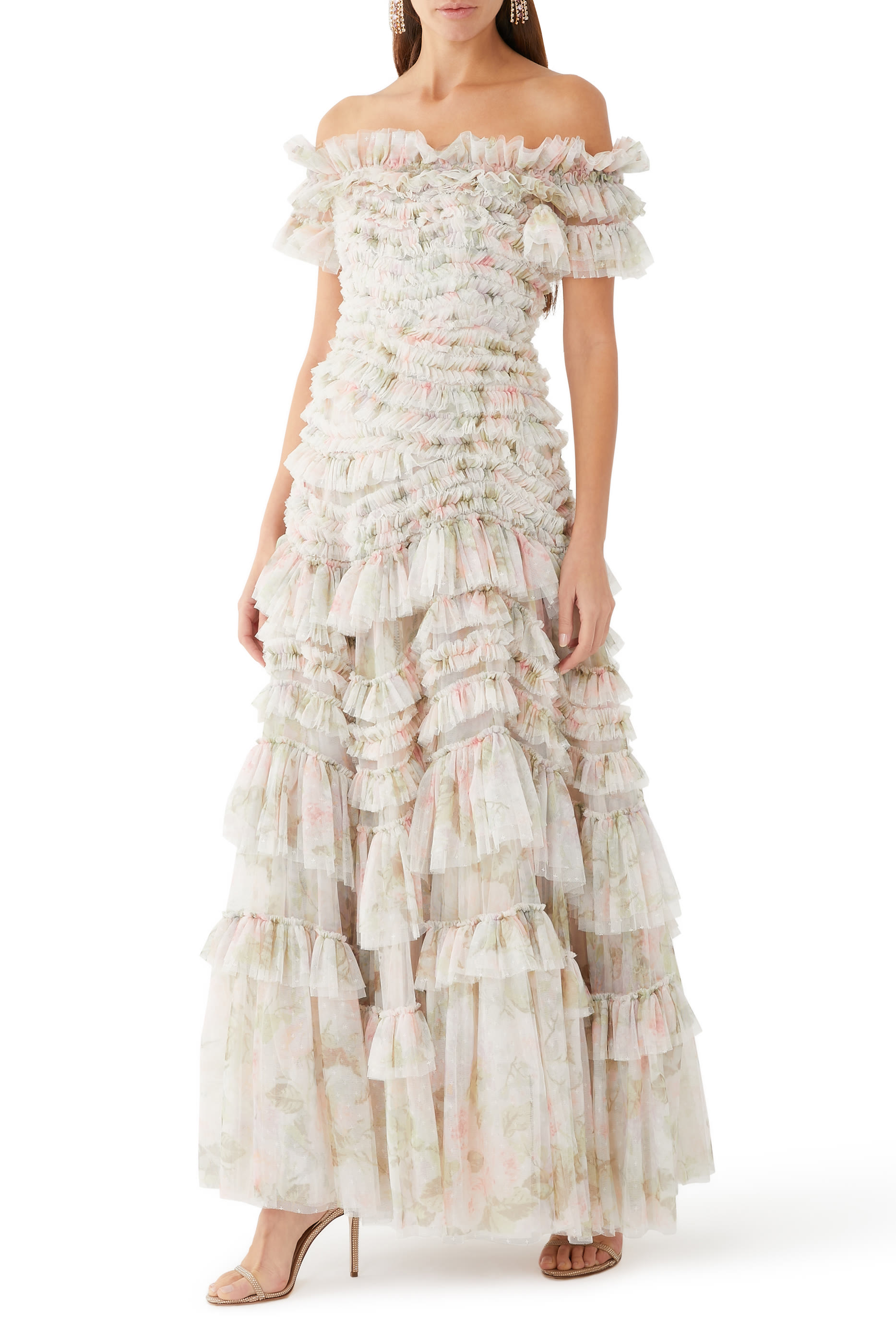 Rose Powder Off-Shoulder Gown