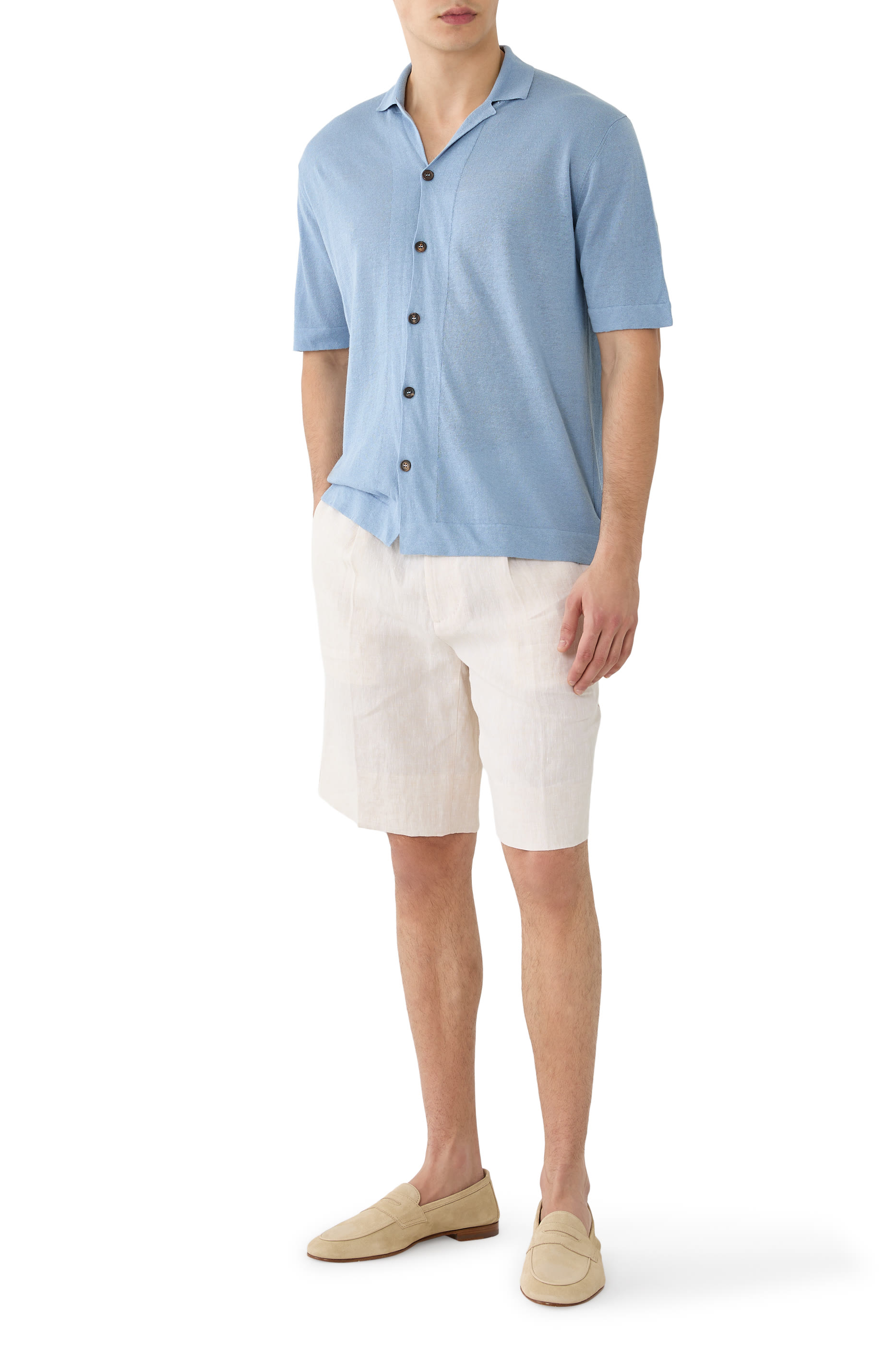 Pleated Bermuda Shorts