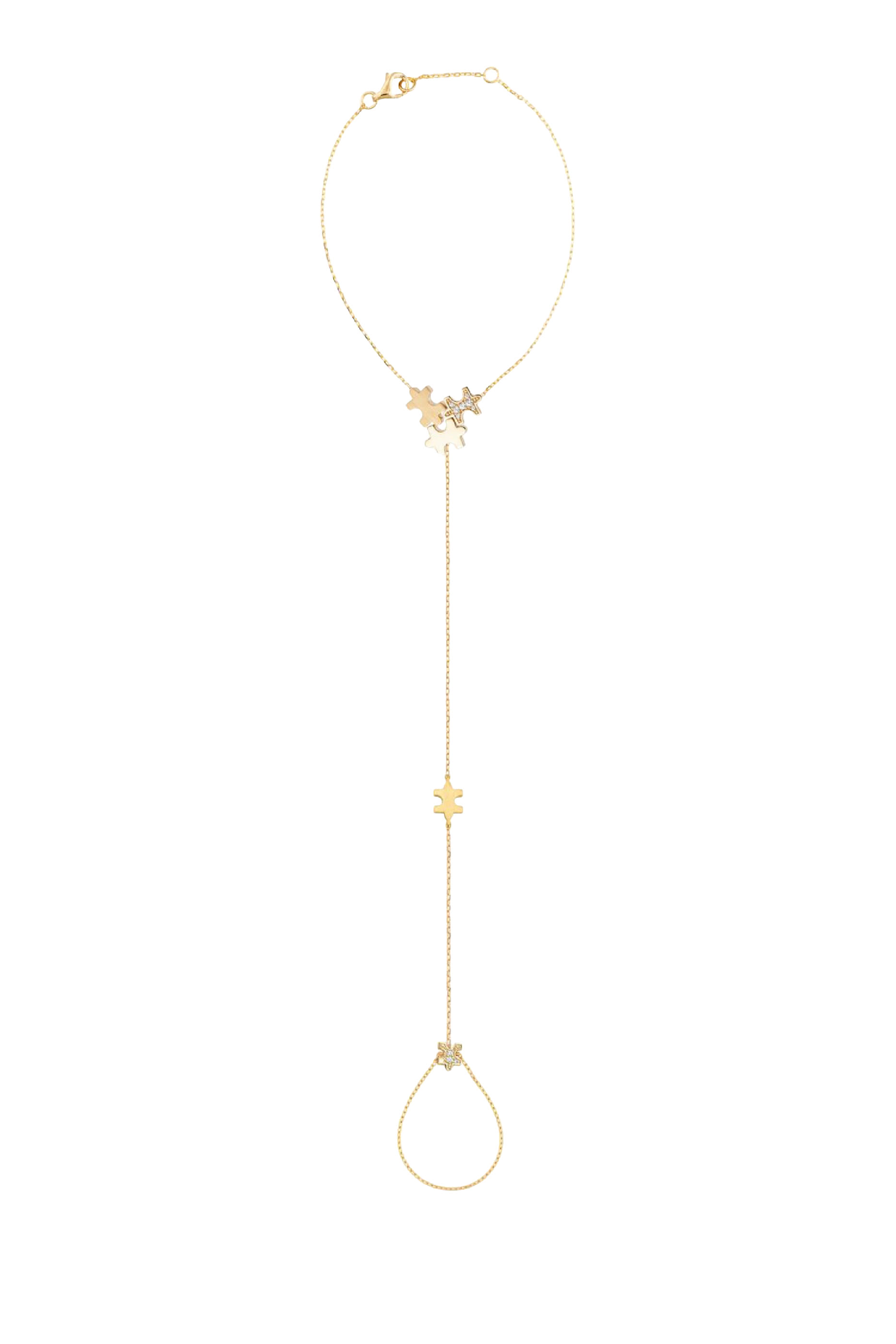 Multi-Pav&eacute; Hand-Chain, 18K Yellow Gold & Diamonds