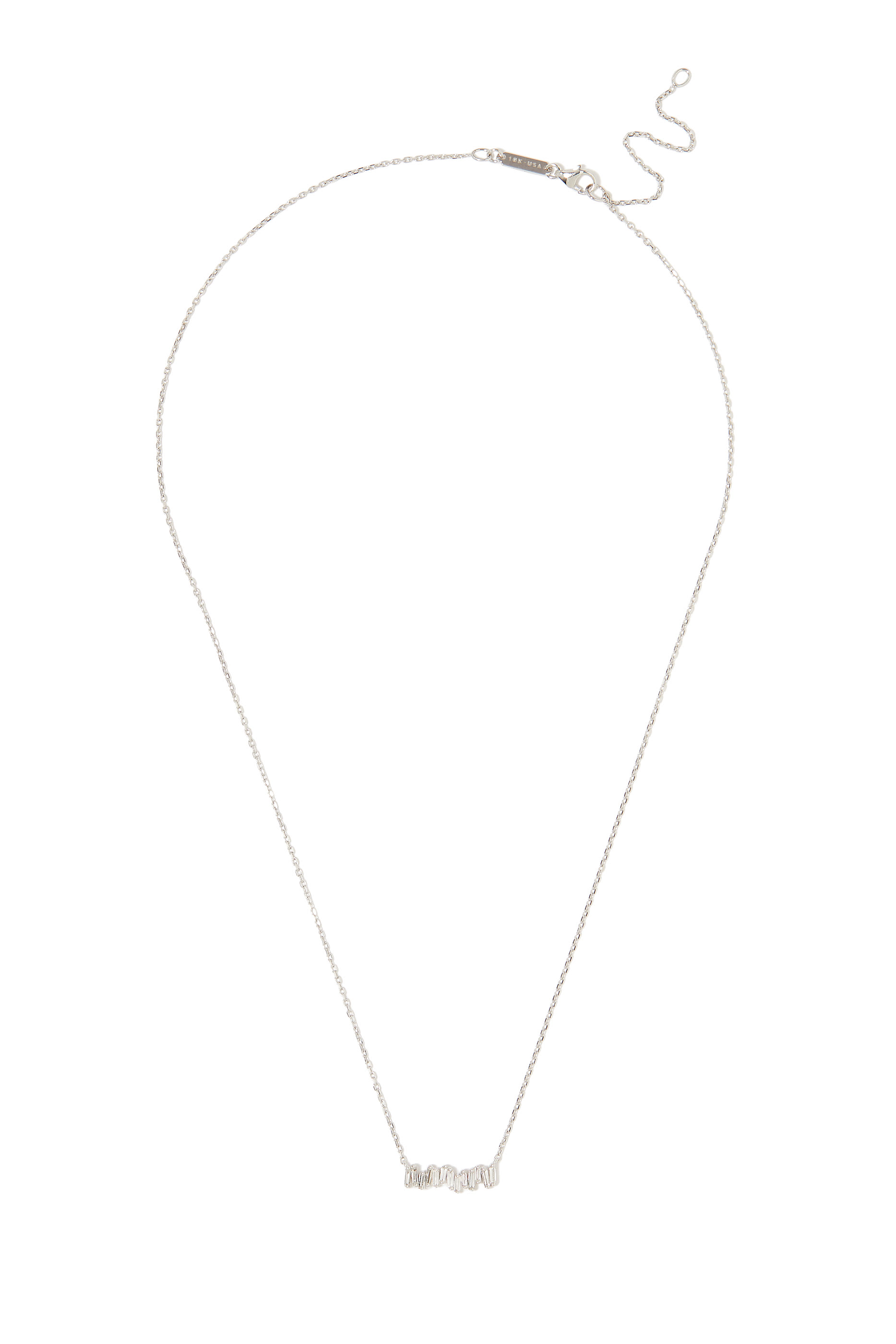 Bold Diamond Bar Pendant, 18k White Gold & Diamonds