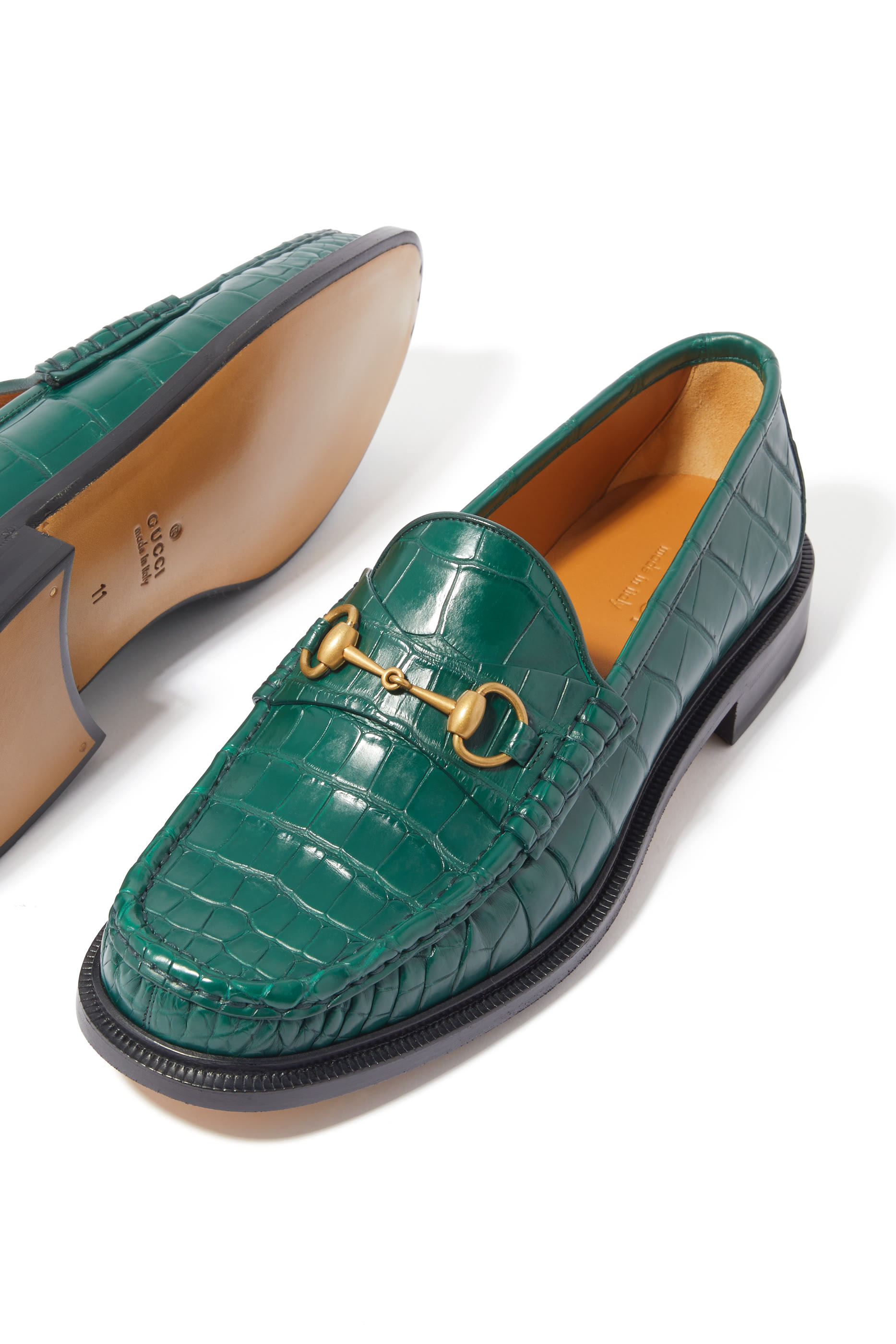 Horsebit Crocodile Loafers