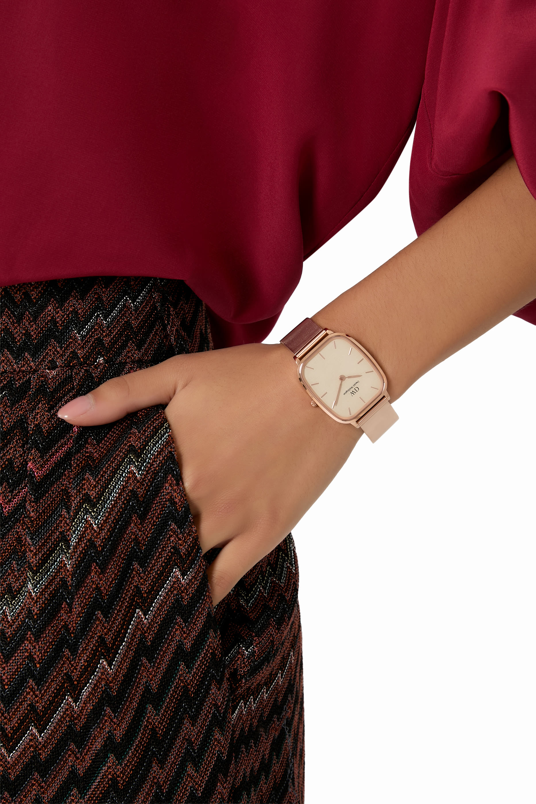 Buy Daniel Wellington Marlon Wire Linen Watch, Stainless Steel for