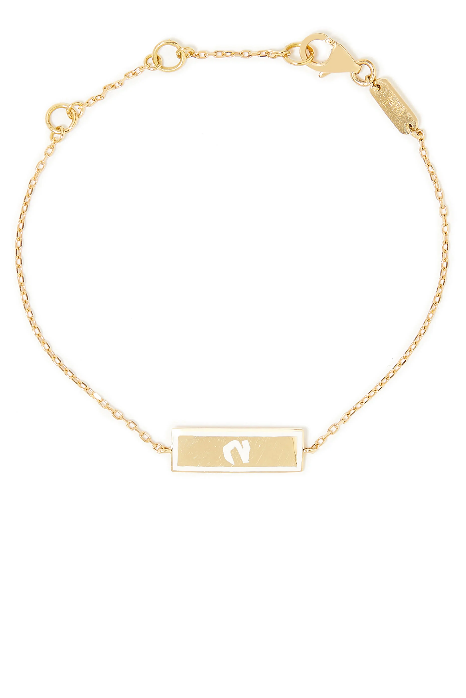 Kids 'Hhaa' Letter Bracelet, 18K Gold & Enamel
