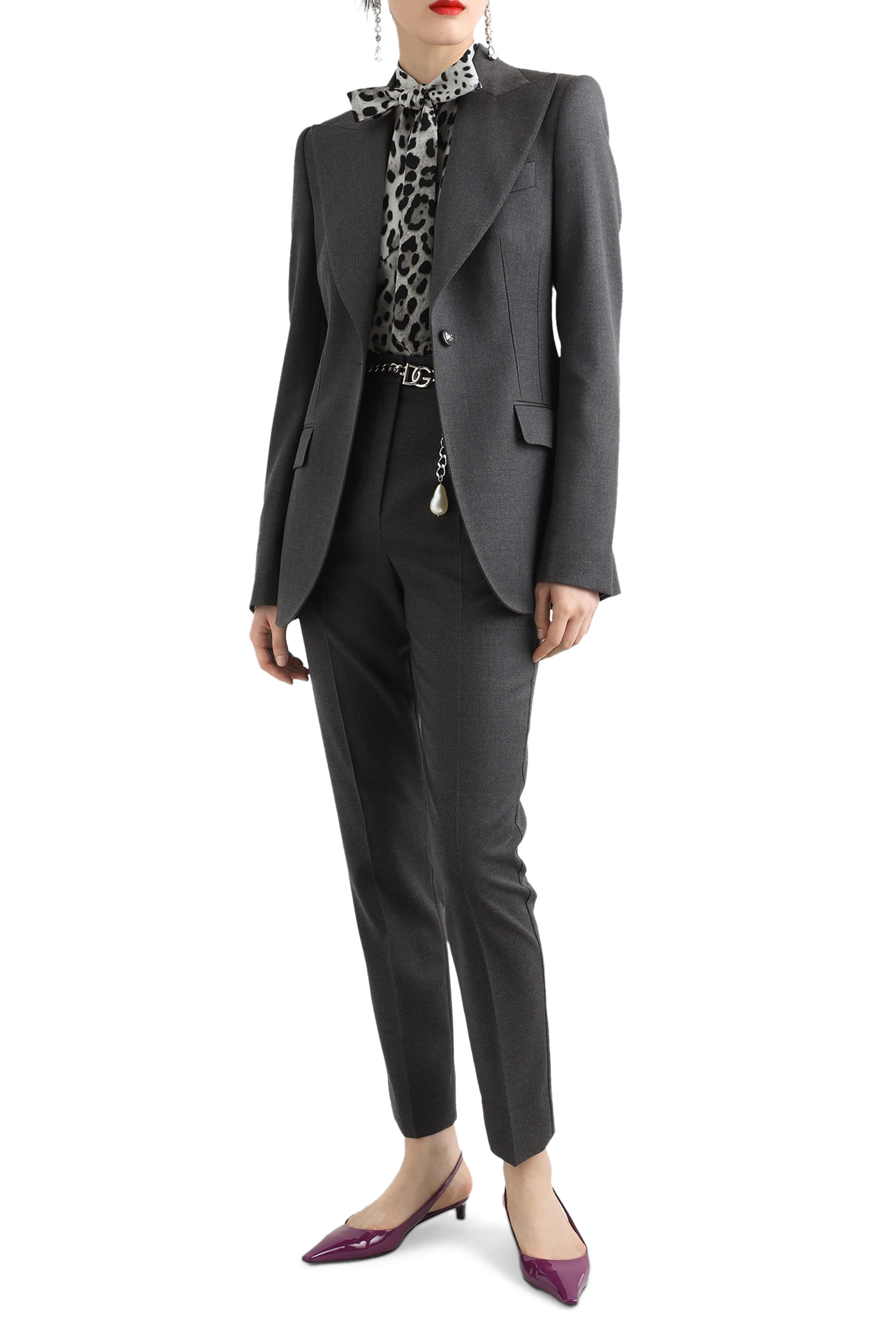 Single-Breasted Woolen Turlington Blazer